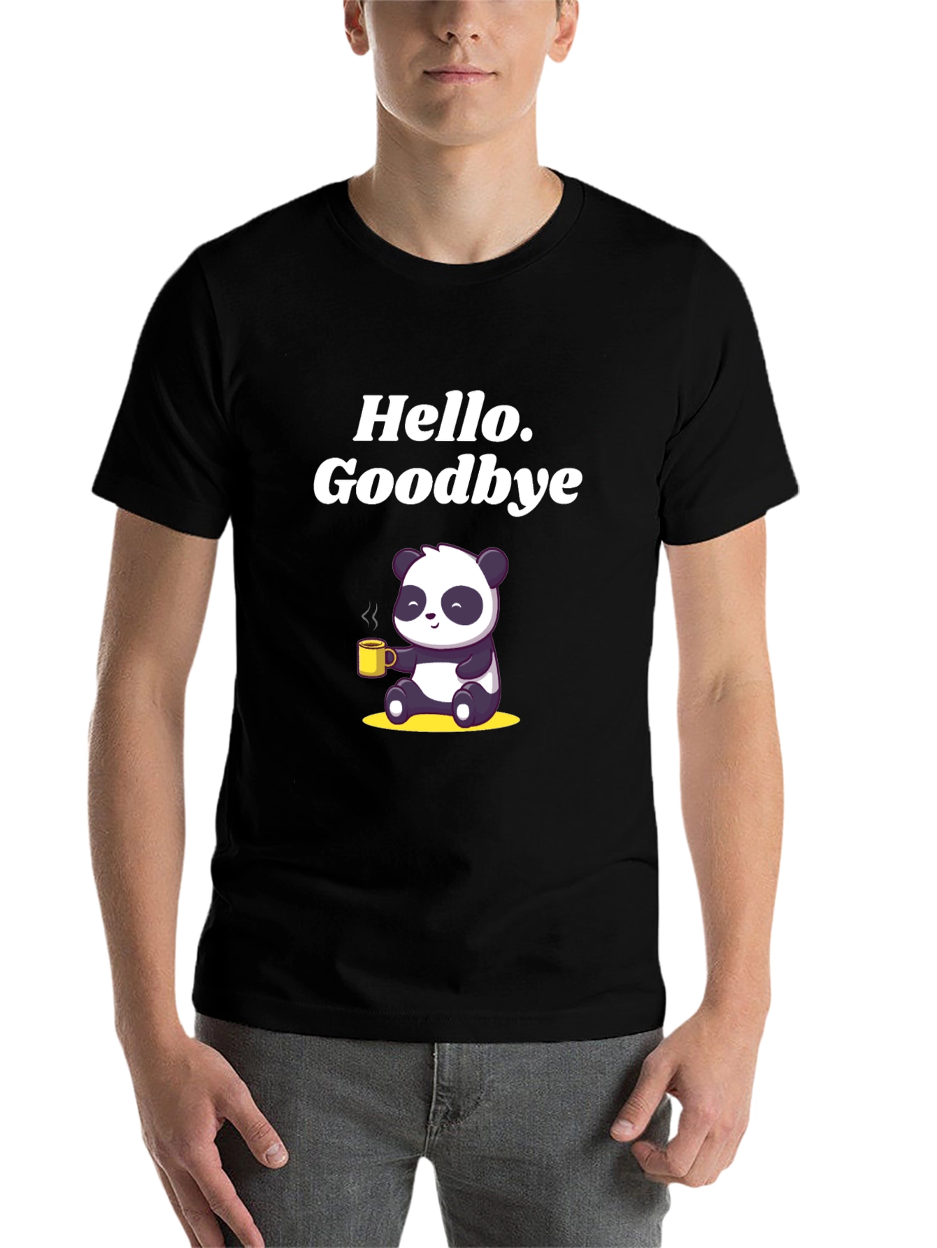 Black Hello Goodbye Panda T-Shirt view 7