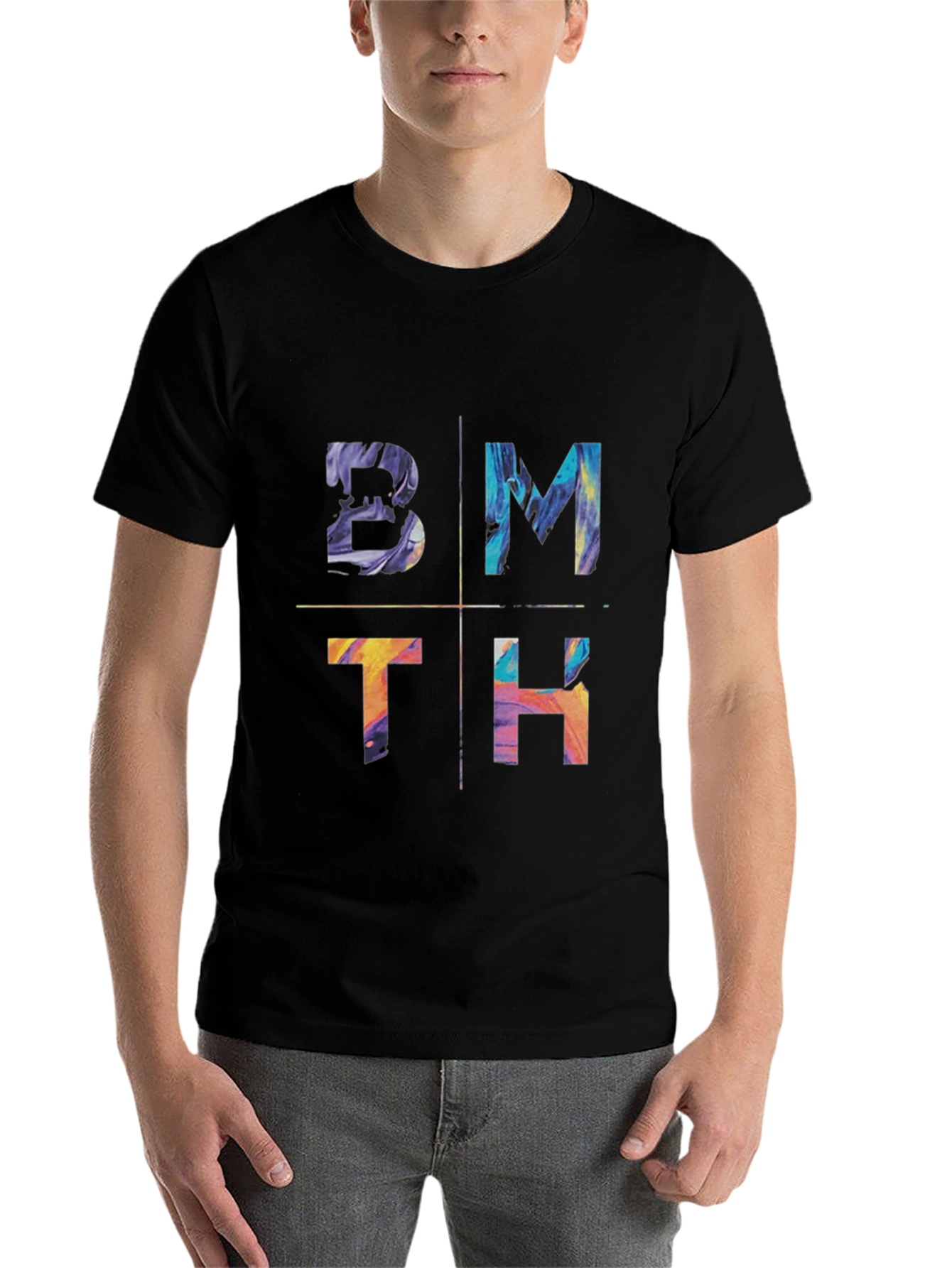 Black BMTH Colorful Graphic Tee view 7