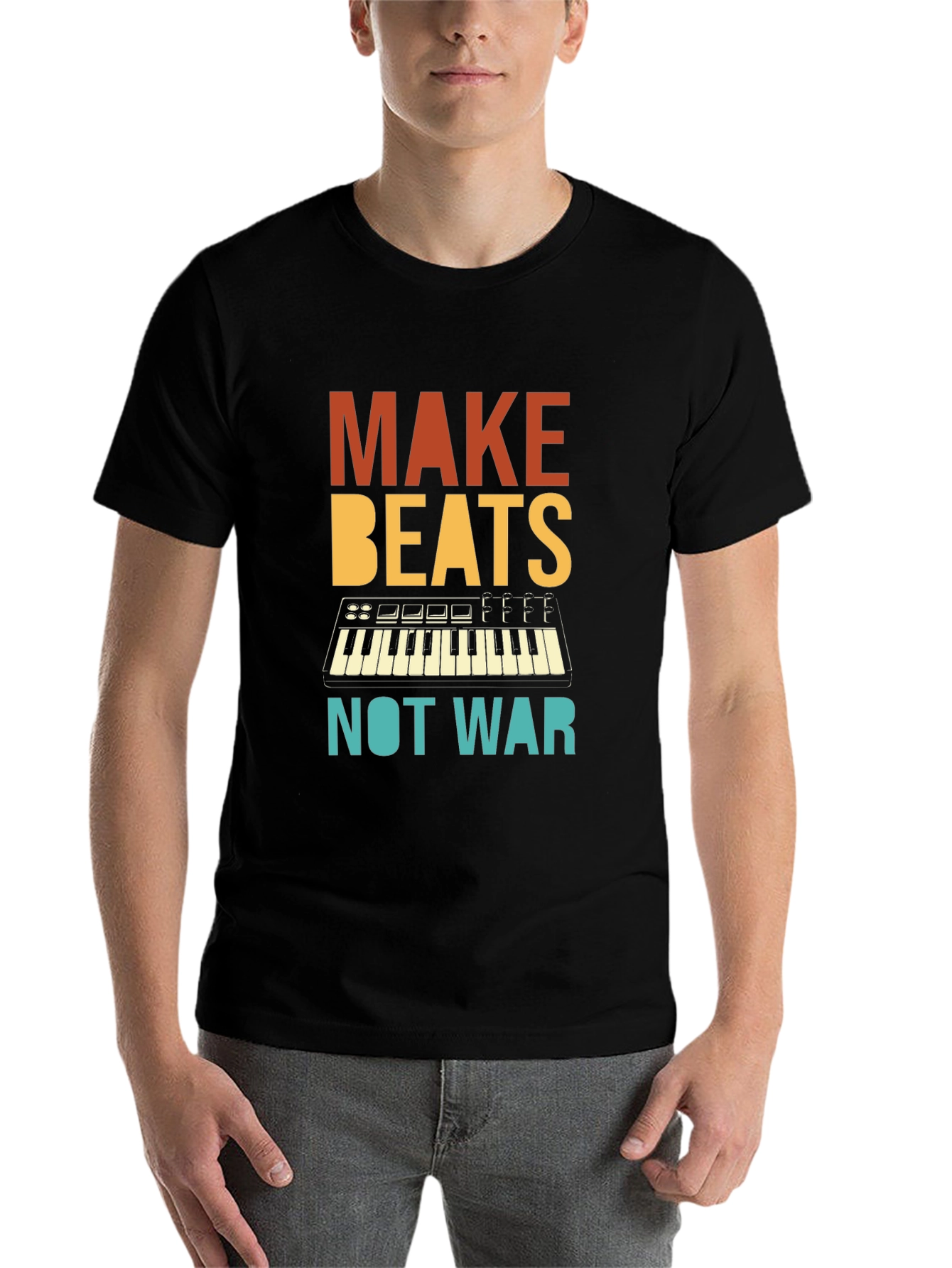 Black Make Beats Not War Graphic T-Shirt view 7