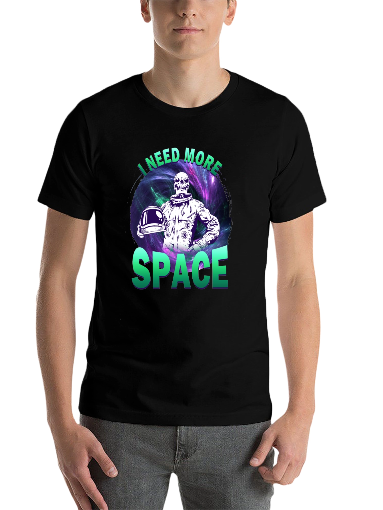 Black I Need More Space T-Shirt view 7