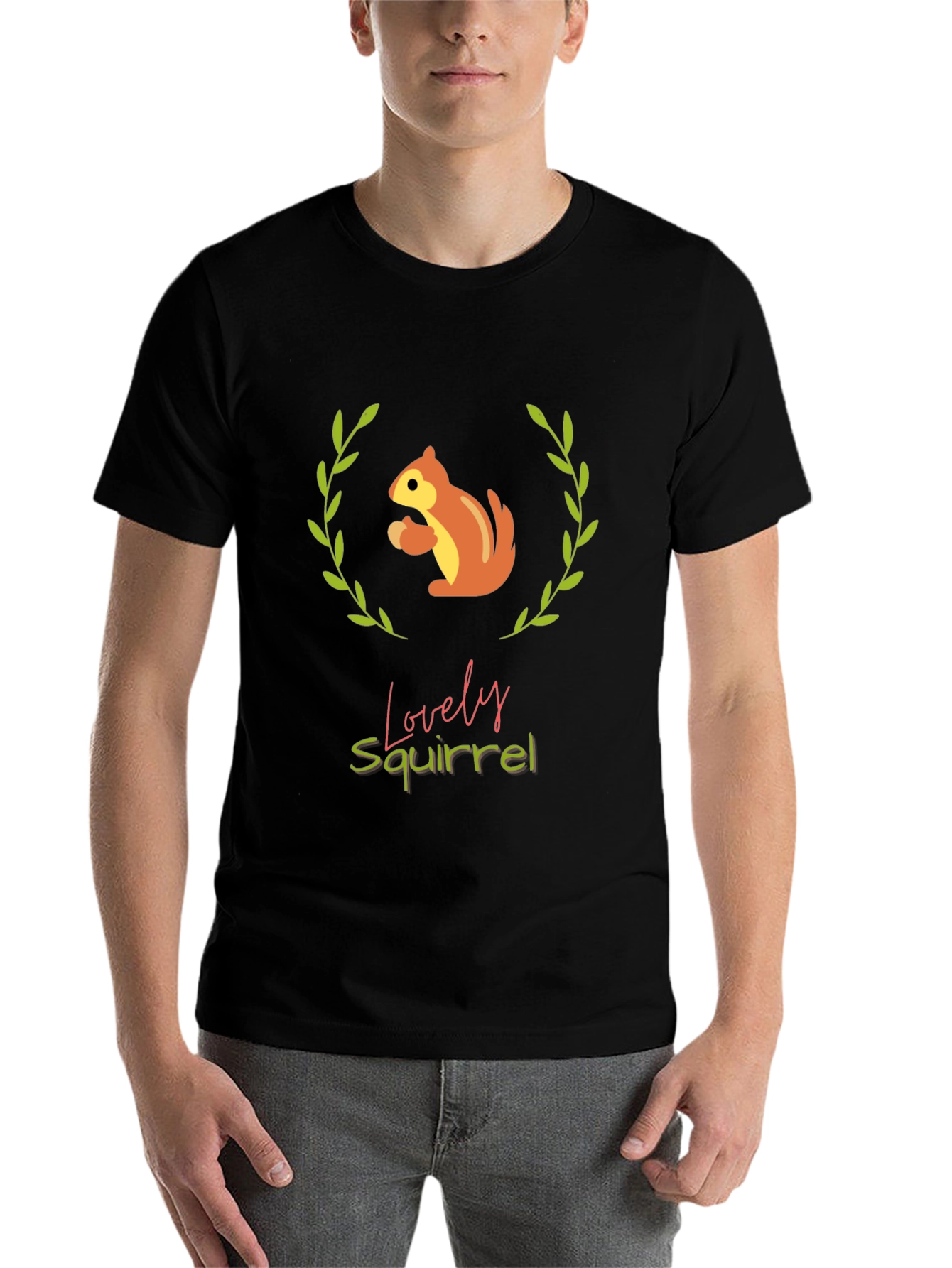 Black Lovely Squirrel Graphic Tee - Comfort & Style view 7