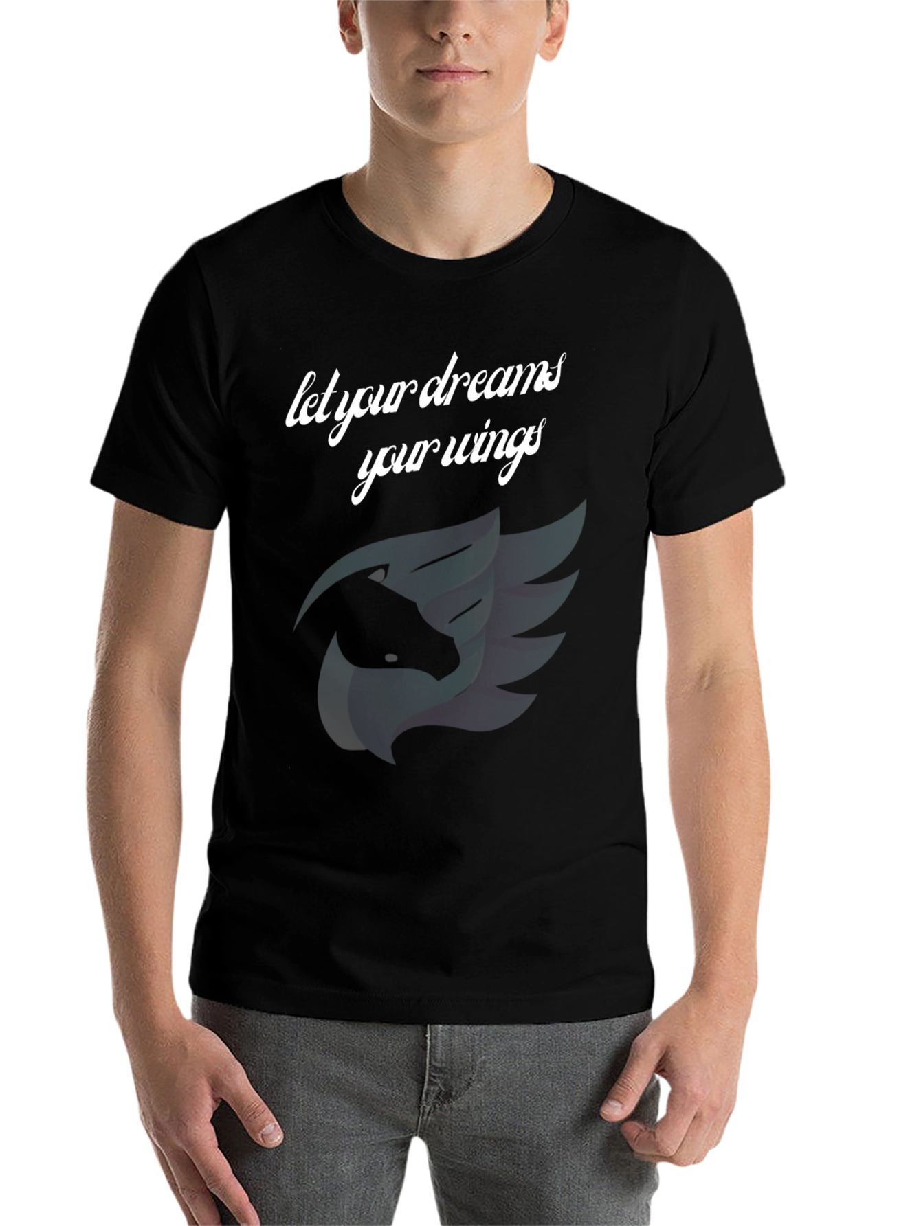 Black Dream Wings Graphic T-Shirt - Unleash Your Potential view 7