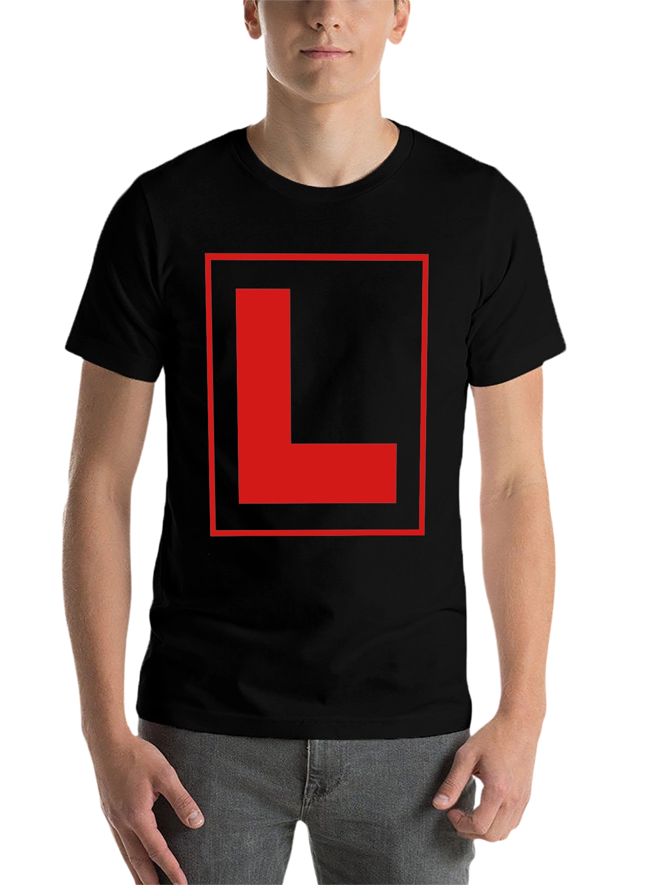 Black Red L Plate Graphic Black T-Shirt view 7