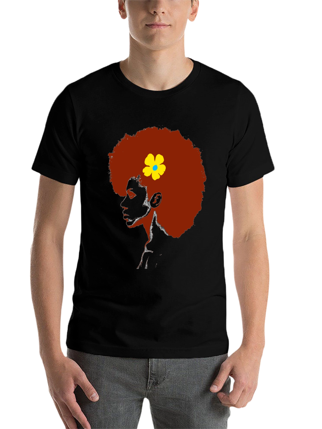 Afro Flower Power Graphic T-Shirt - 7