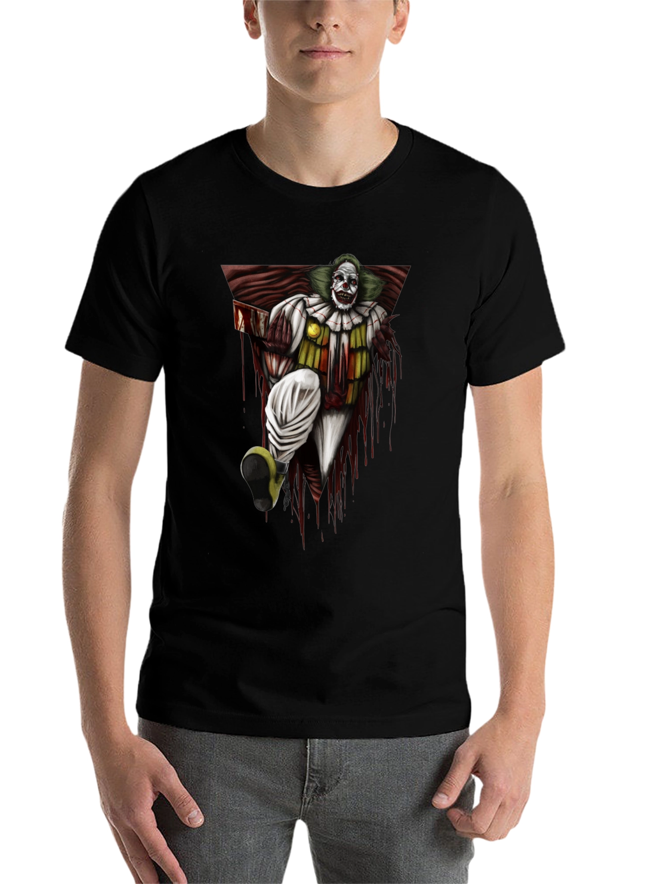 Black Killer Clown Graphic Tee - Horror T-Shirt view 7