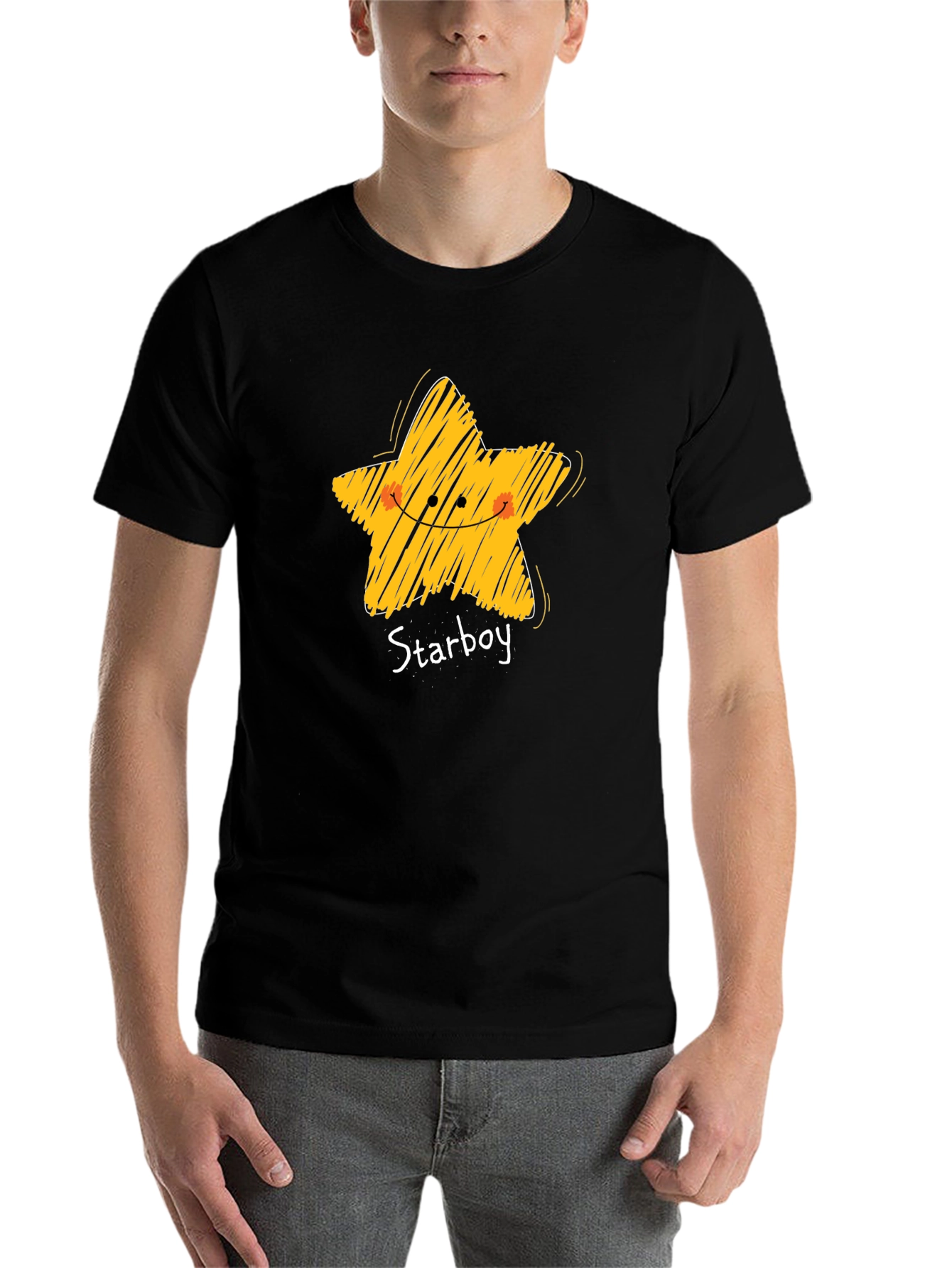 Black Starboy Graphic Tee - Casual Black T-Shirt view 7