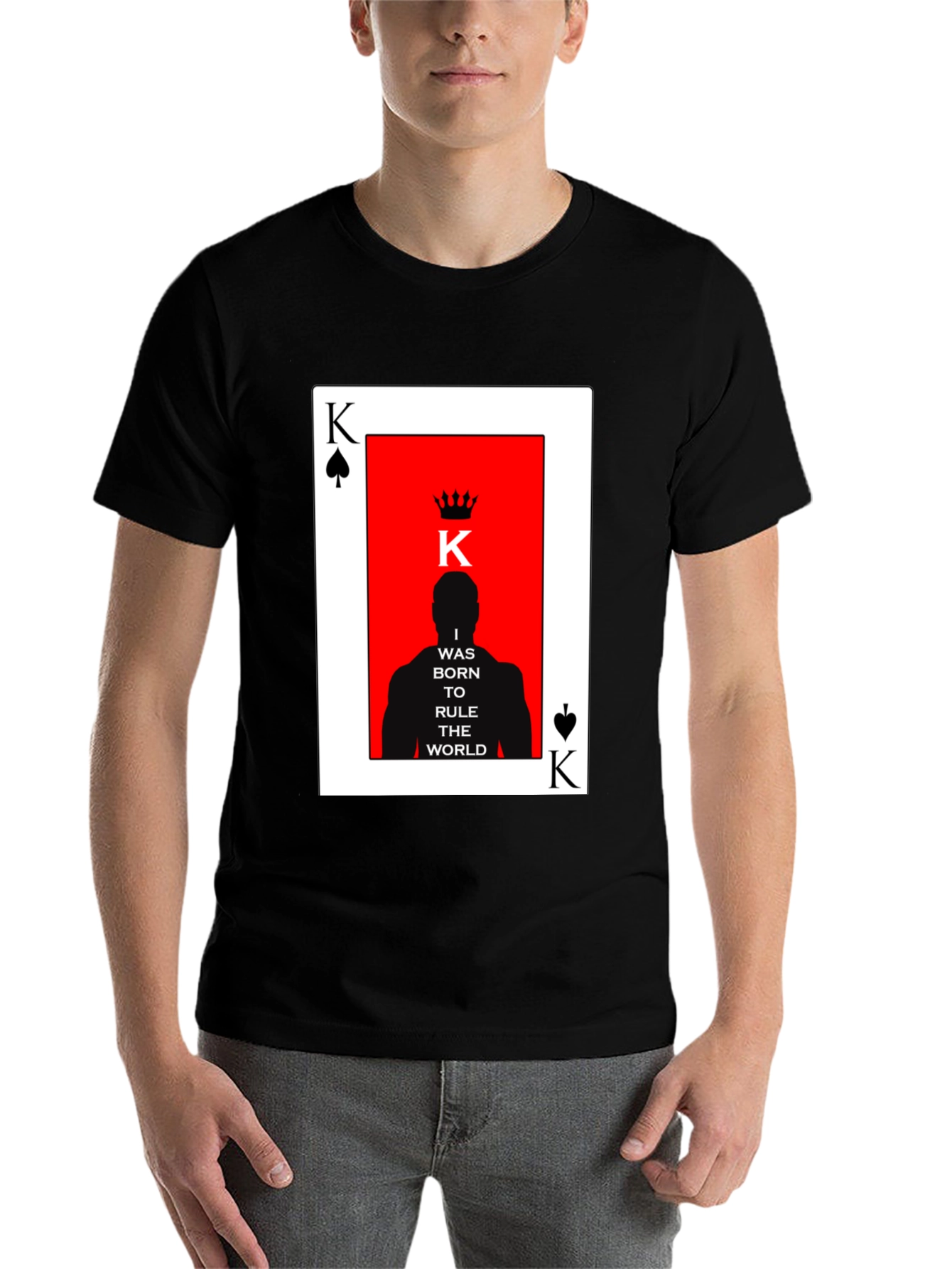 Black King of Spades T-Shirt - Born to Rule the World view 7