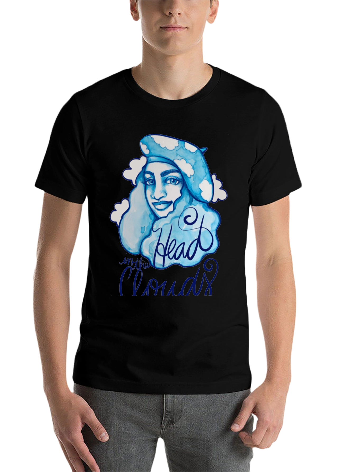 Black Head in the Clouds Graphic Tee - Artistic Comfort view 7
