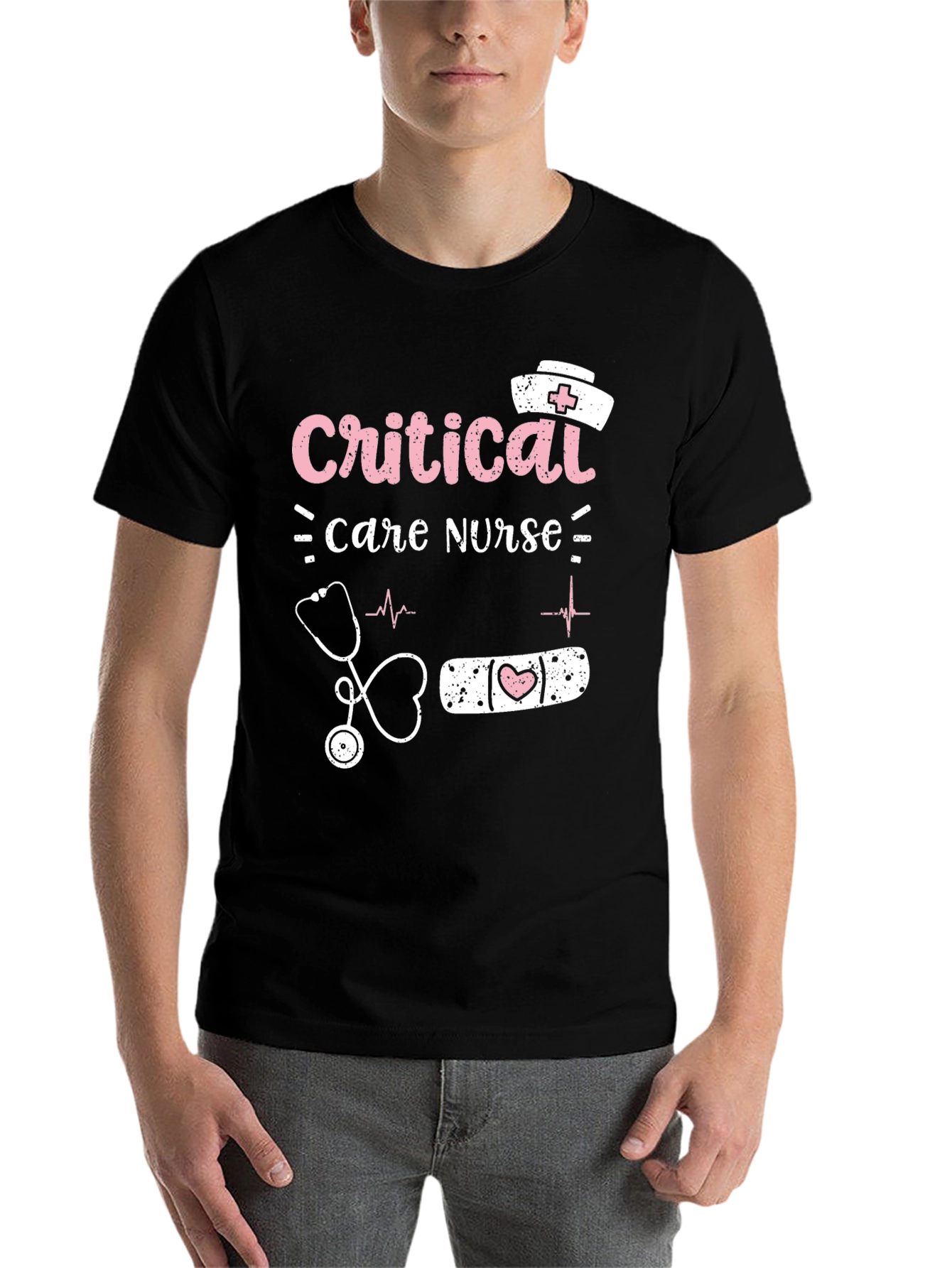 Black Critical Care Nurse Graphic T-Shirt view 7
