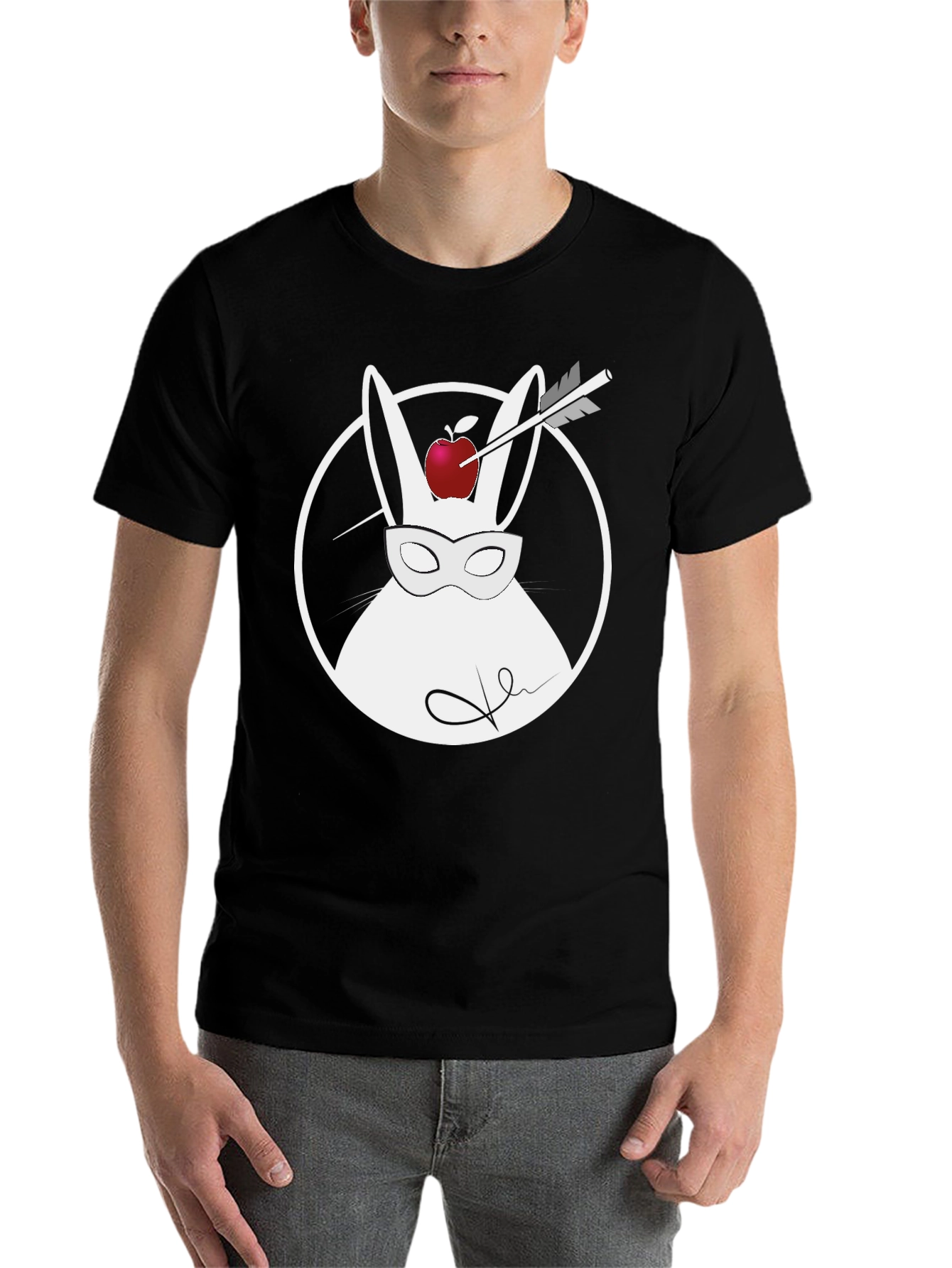 Black Rabbit Archer Graphic Tee - Black Cotton Shirt view 7