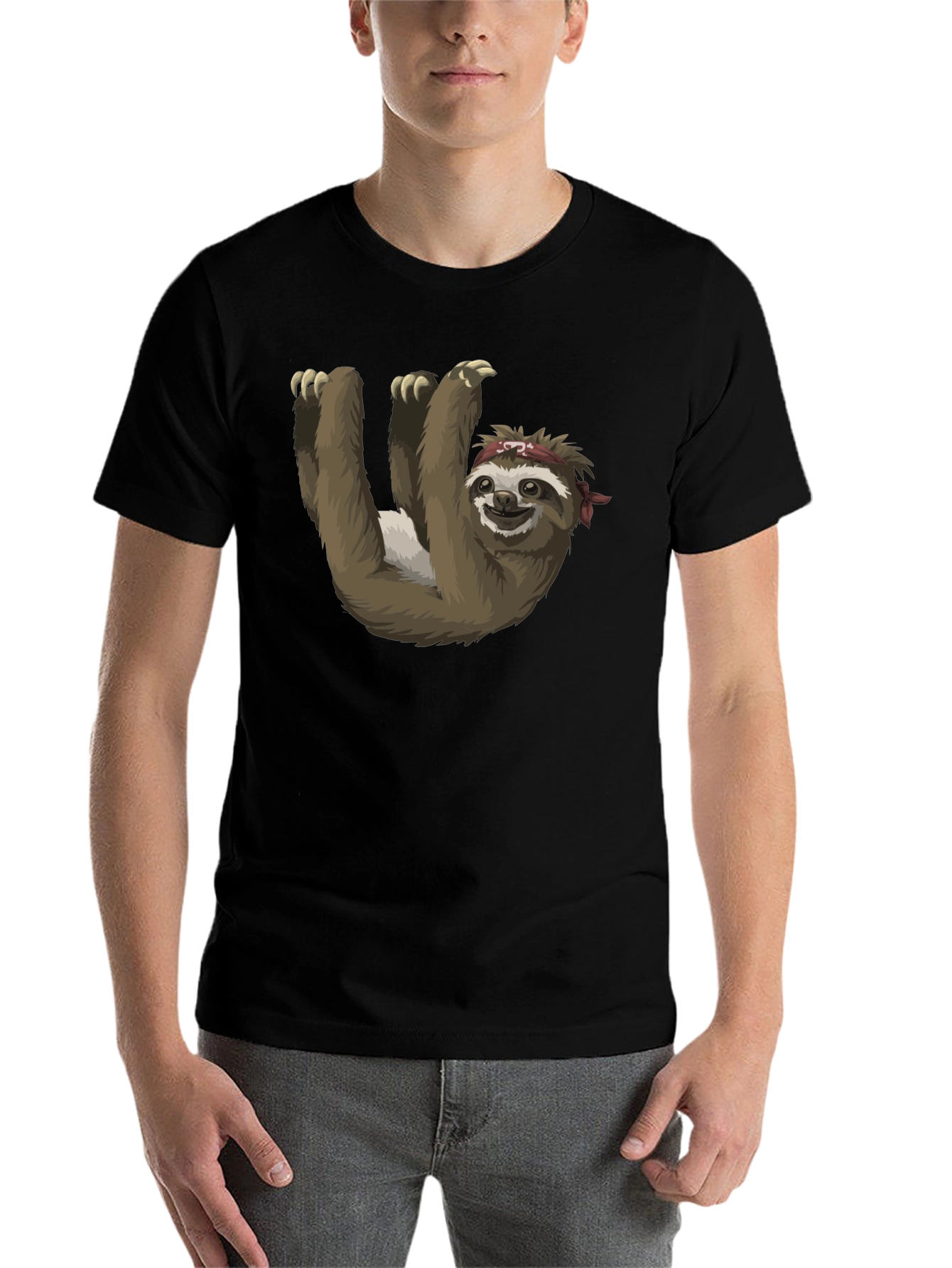 Black Sloth Bandit Black T-Shirt view 7