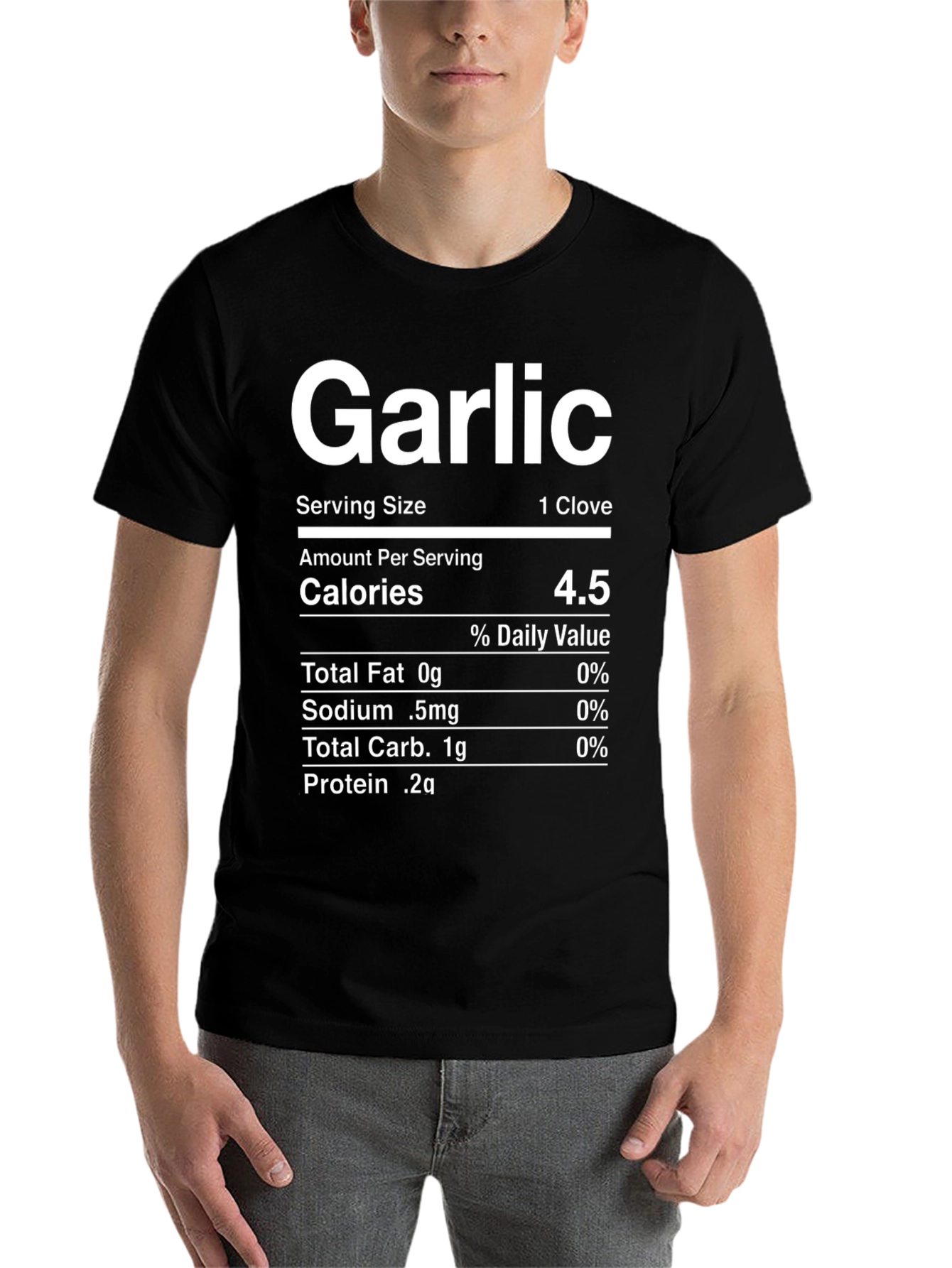 Black Garlic Nutrition Facts Novelty T-Shirt view 7