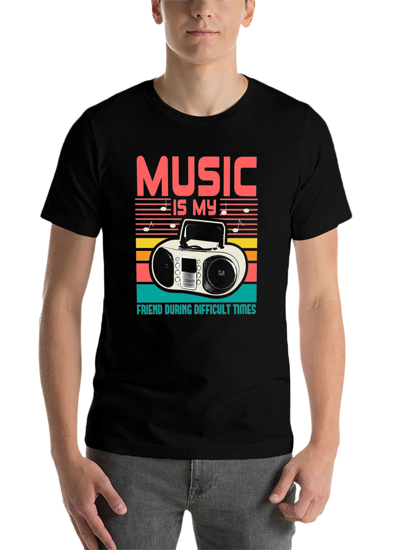 Black Music is My Friend Graphic T-Shirt view 7