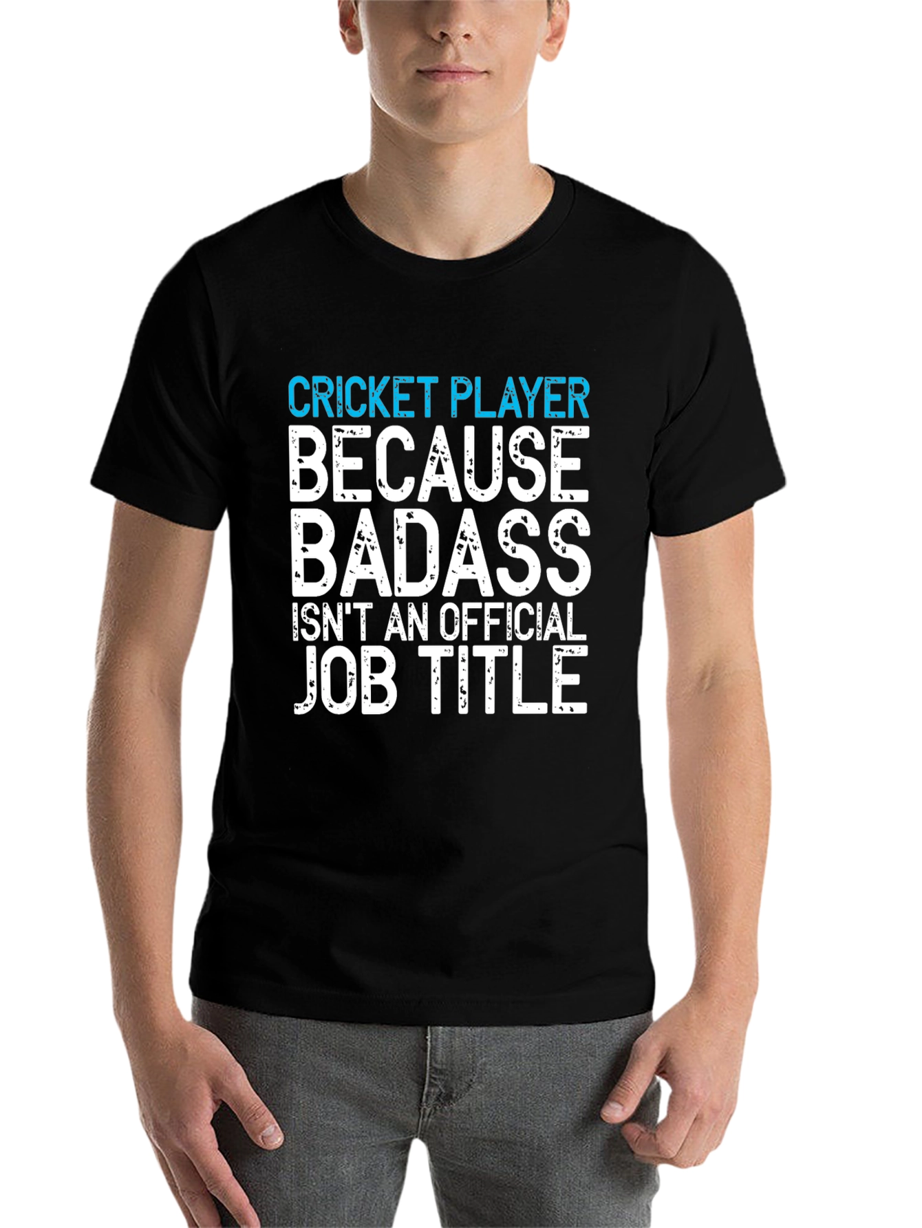 Black Cricket Player Badass Job Title Funny Graphic Tee view 7
