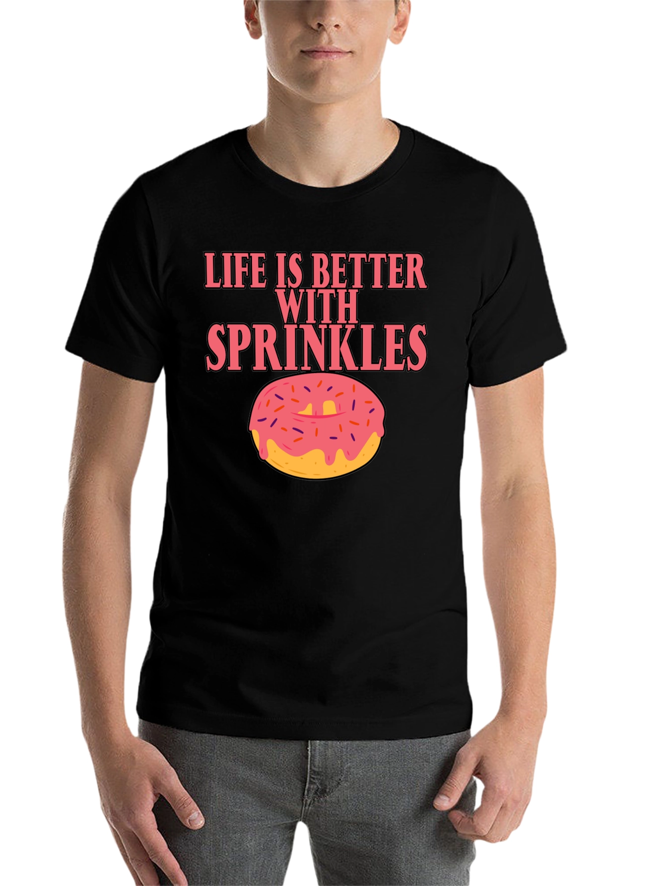 Black Life is Better with Sprinkles Donut T-Shirt view 7