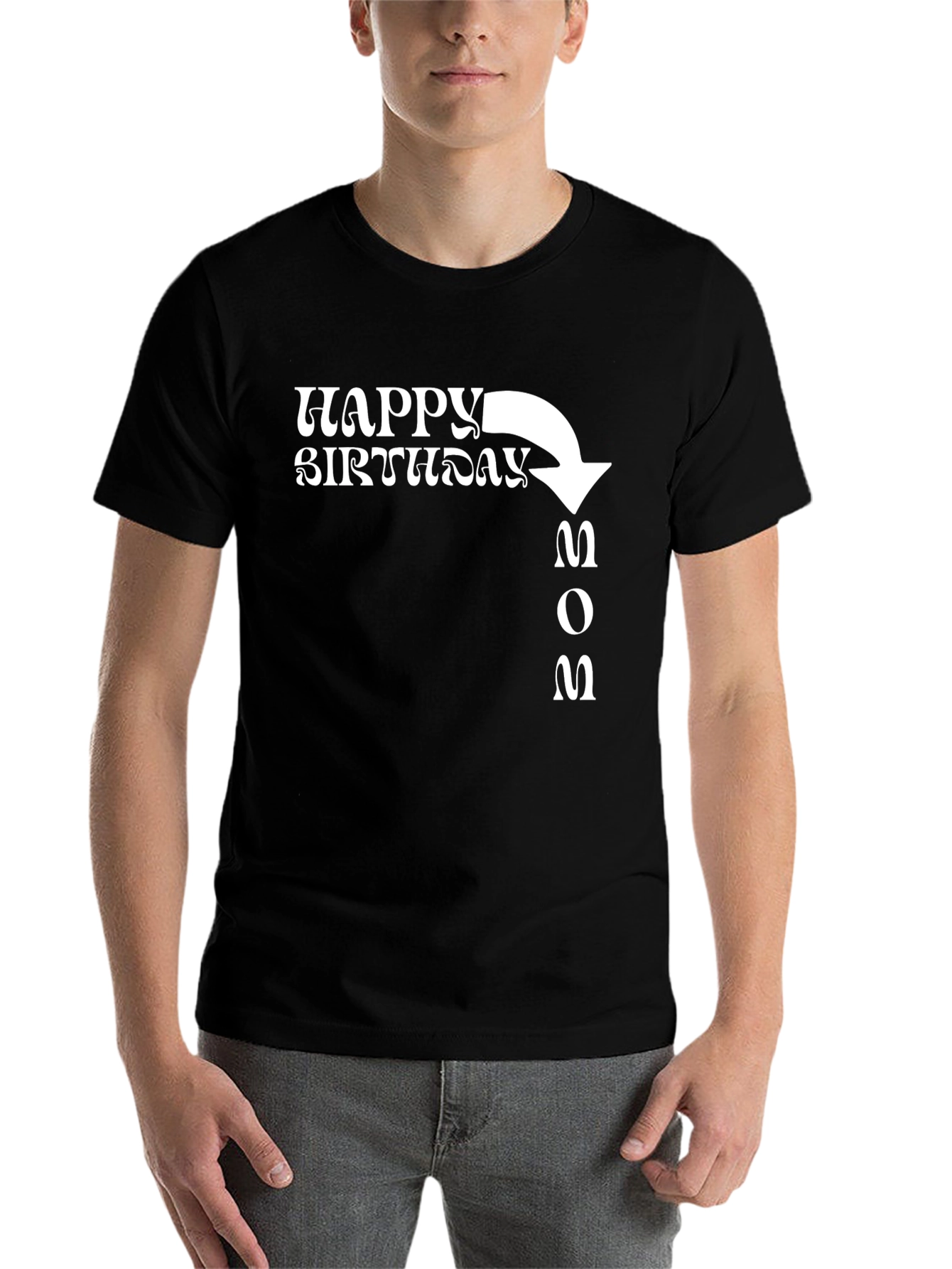 Black Happy Birthday Mom T-Shirt - Novelty Graphic Tee view 7