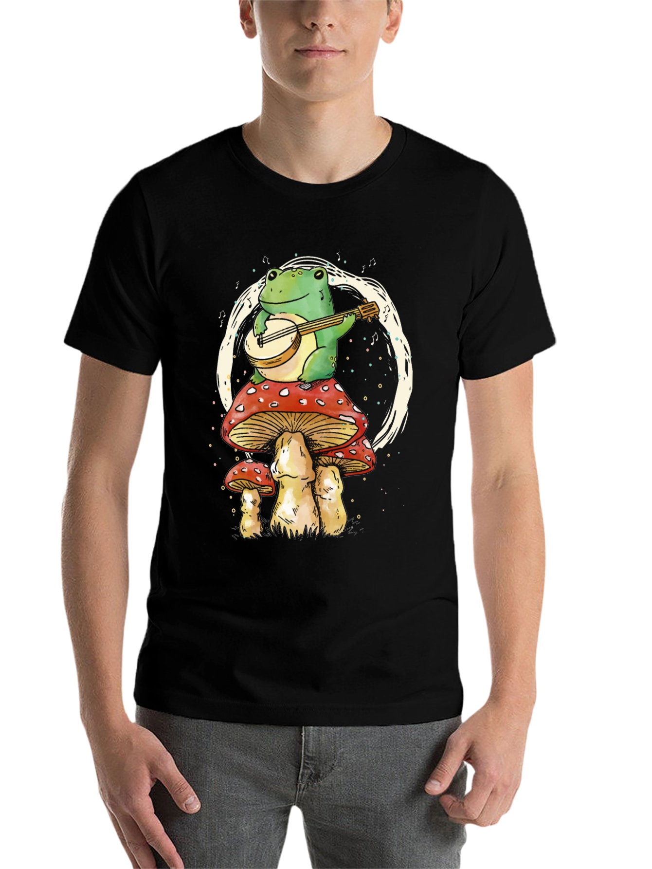 Black Frog on Mushroom T-Shirt view 7