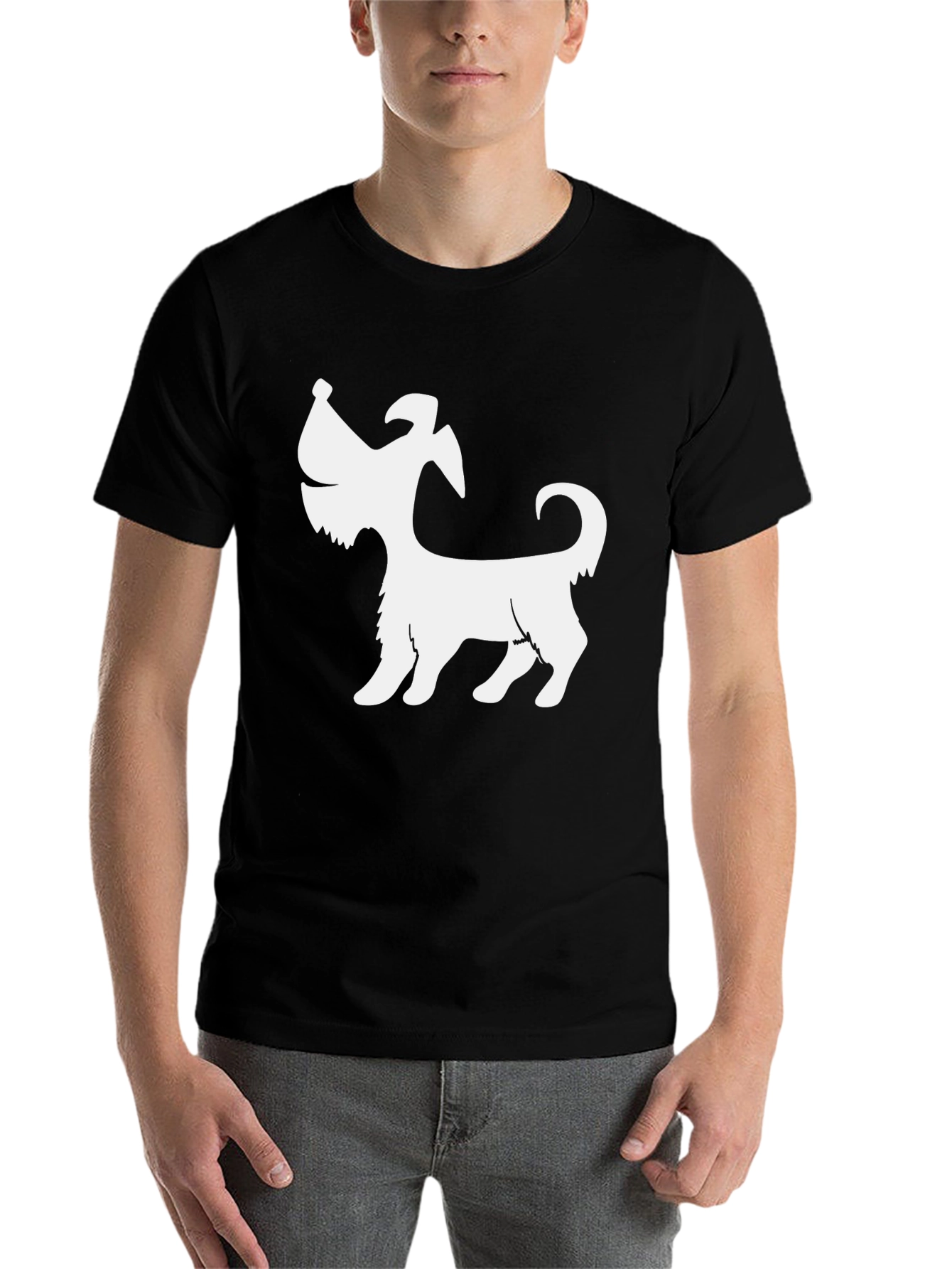 Black Dog Silhouette Black T-Shirt view 7