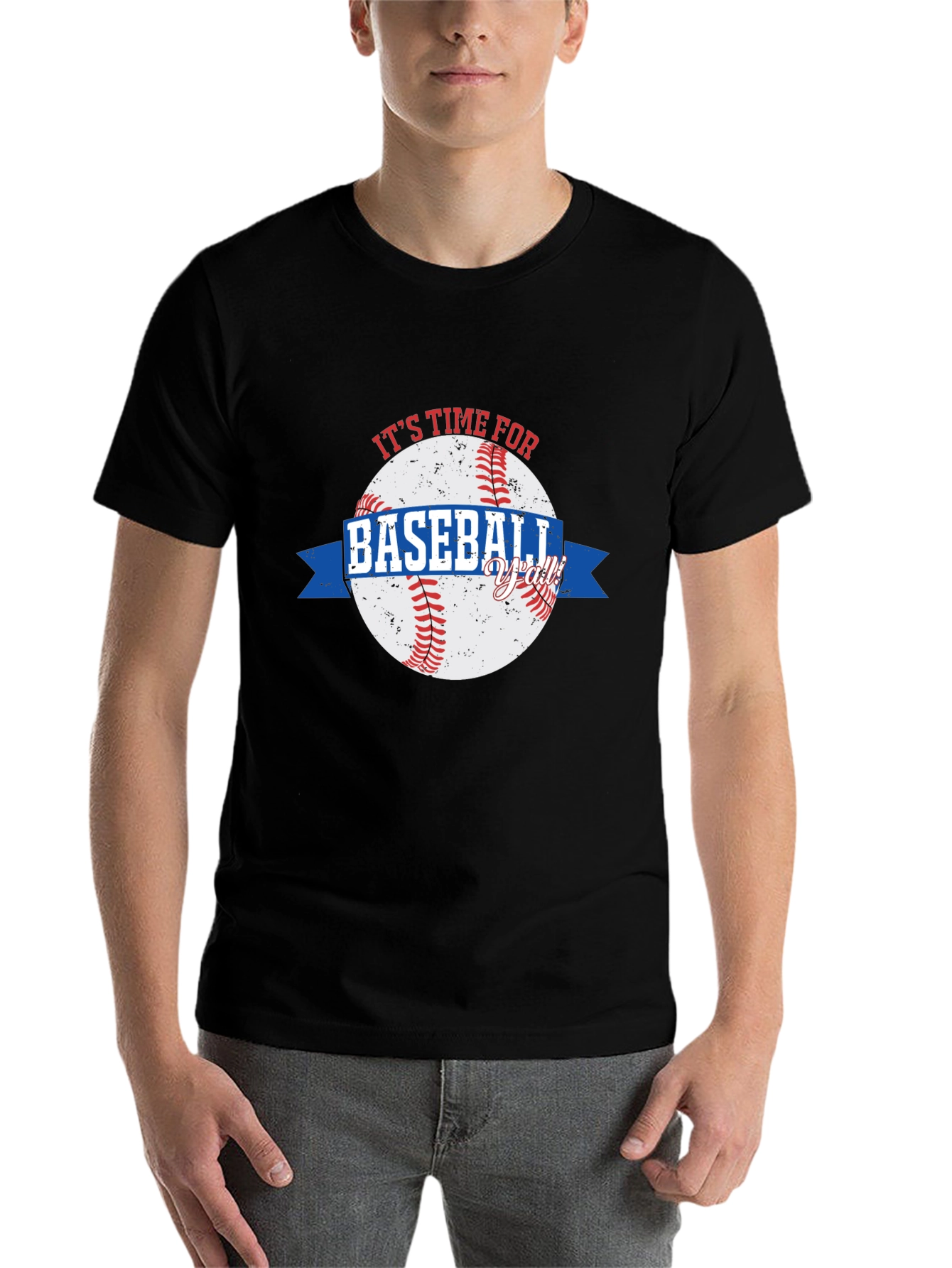 Black It's Time for Baseball T-Shirt view 7