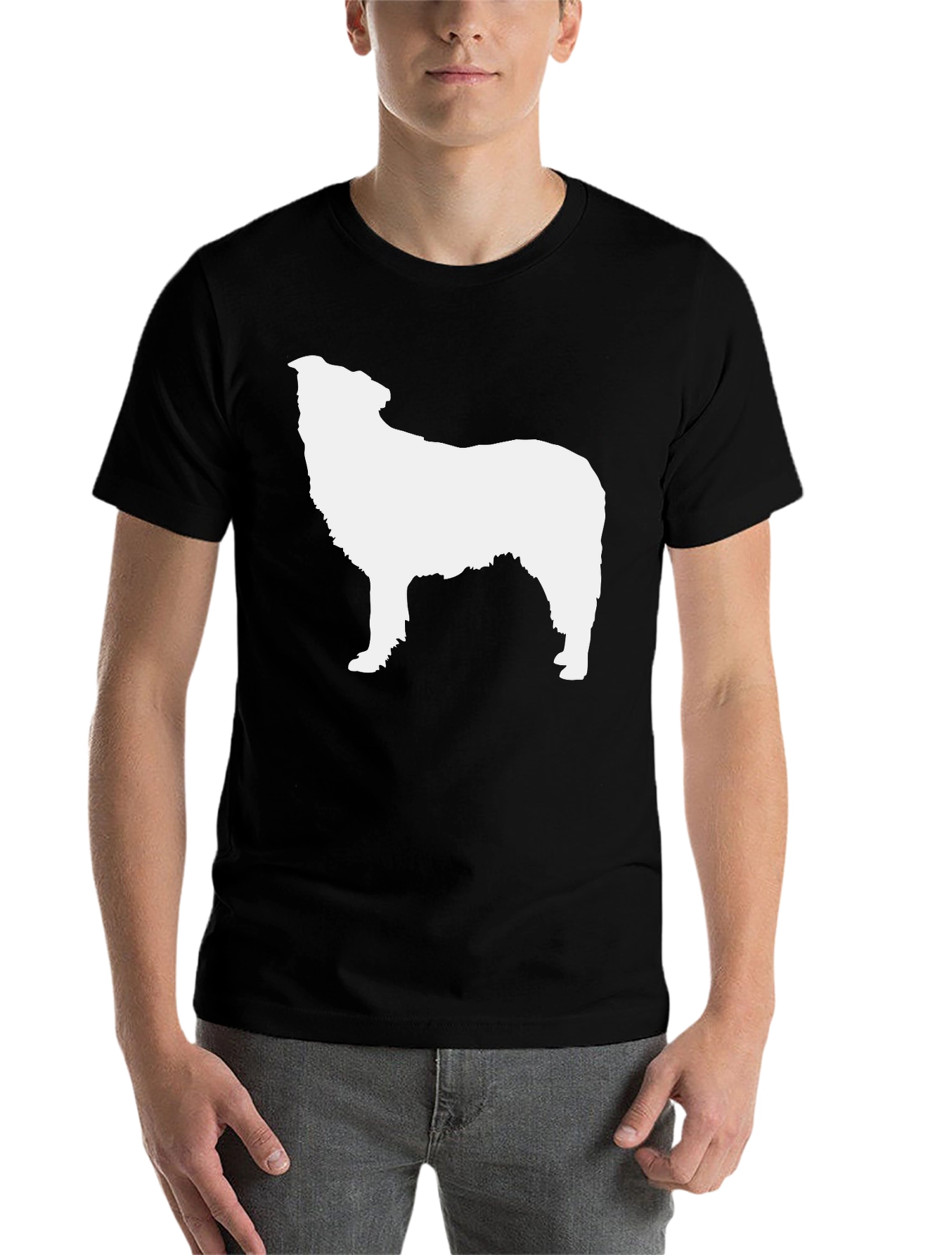 Black Dog Silhouette T-Shirt - Classic Black Tee view 7