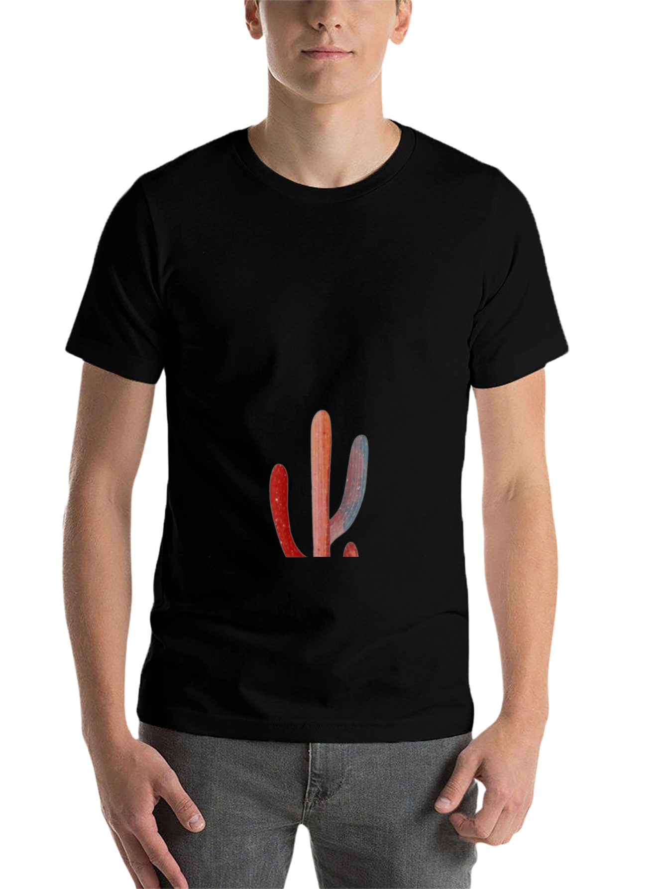 Black Cactus Graphic Print Black T-Shirt view 7