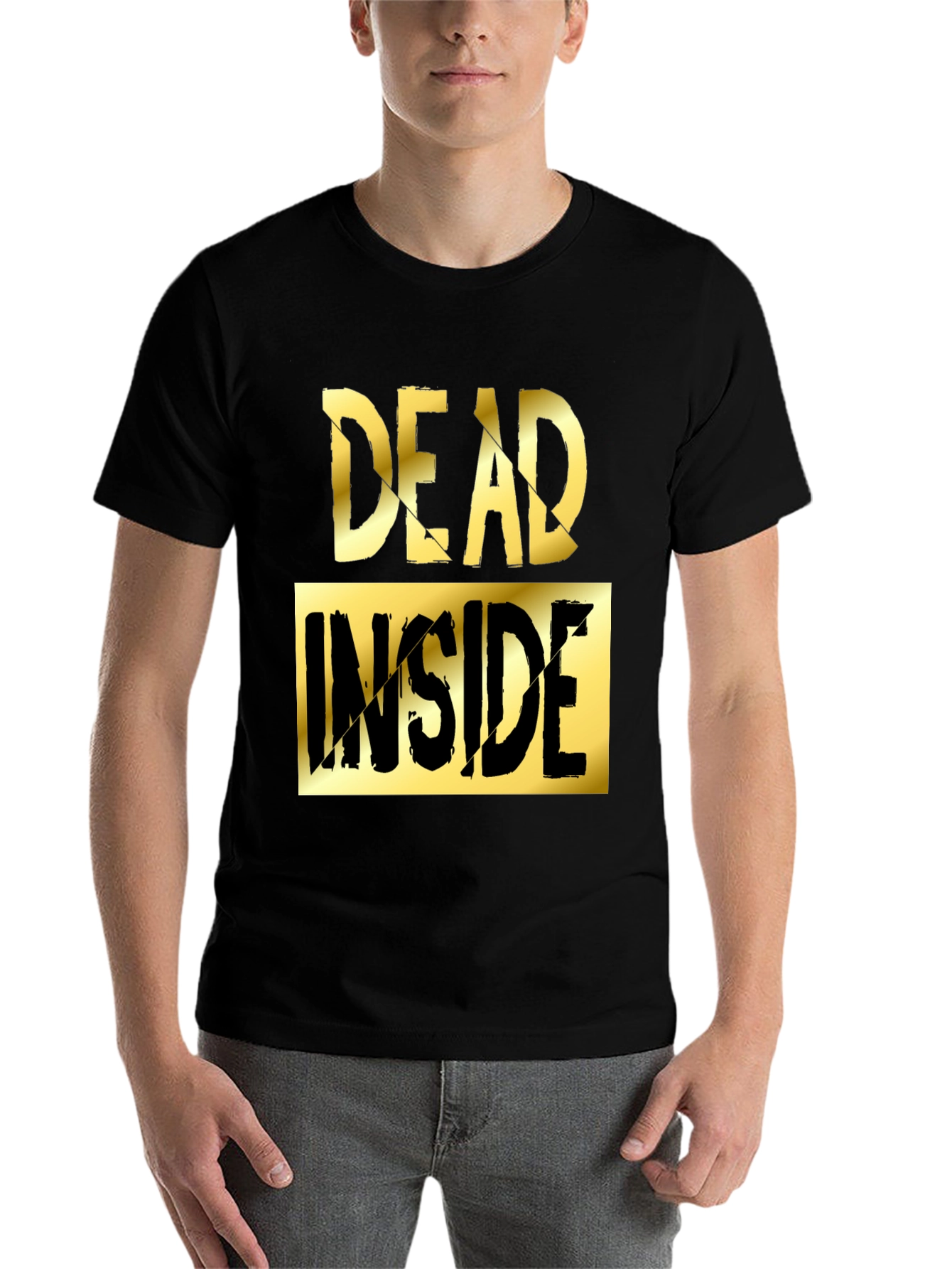 Black Dead Inside Graphic Tee - Men's Novelty T-Shirt view 7