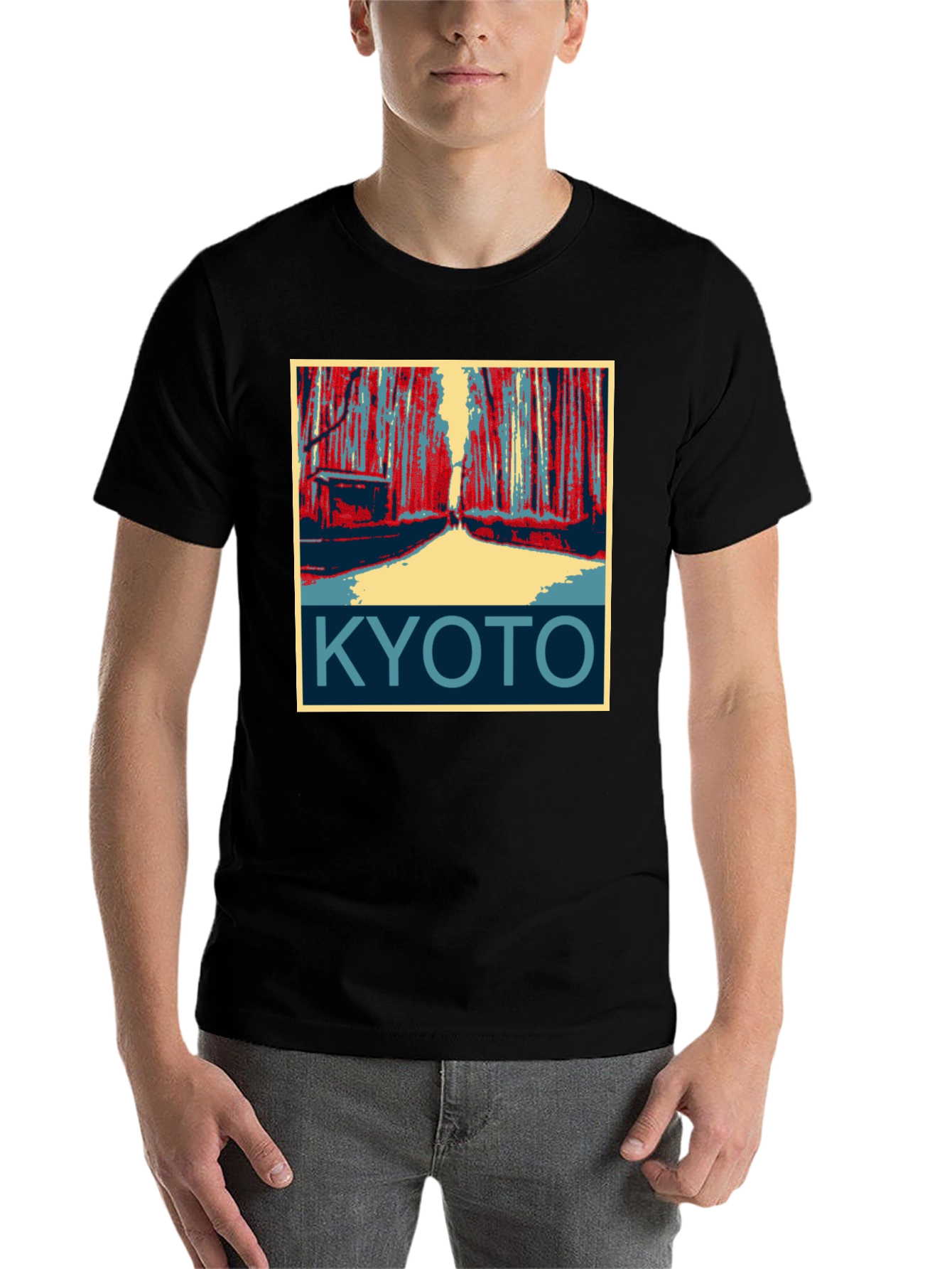 Black Kyoto Japan Graphic T-Shirt  view 7