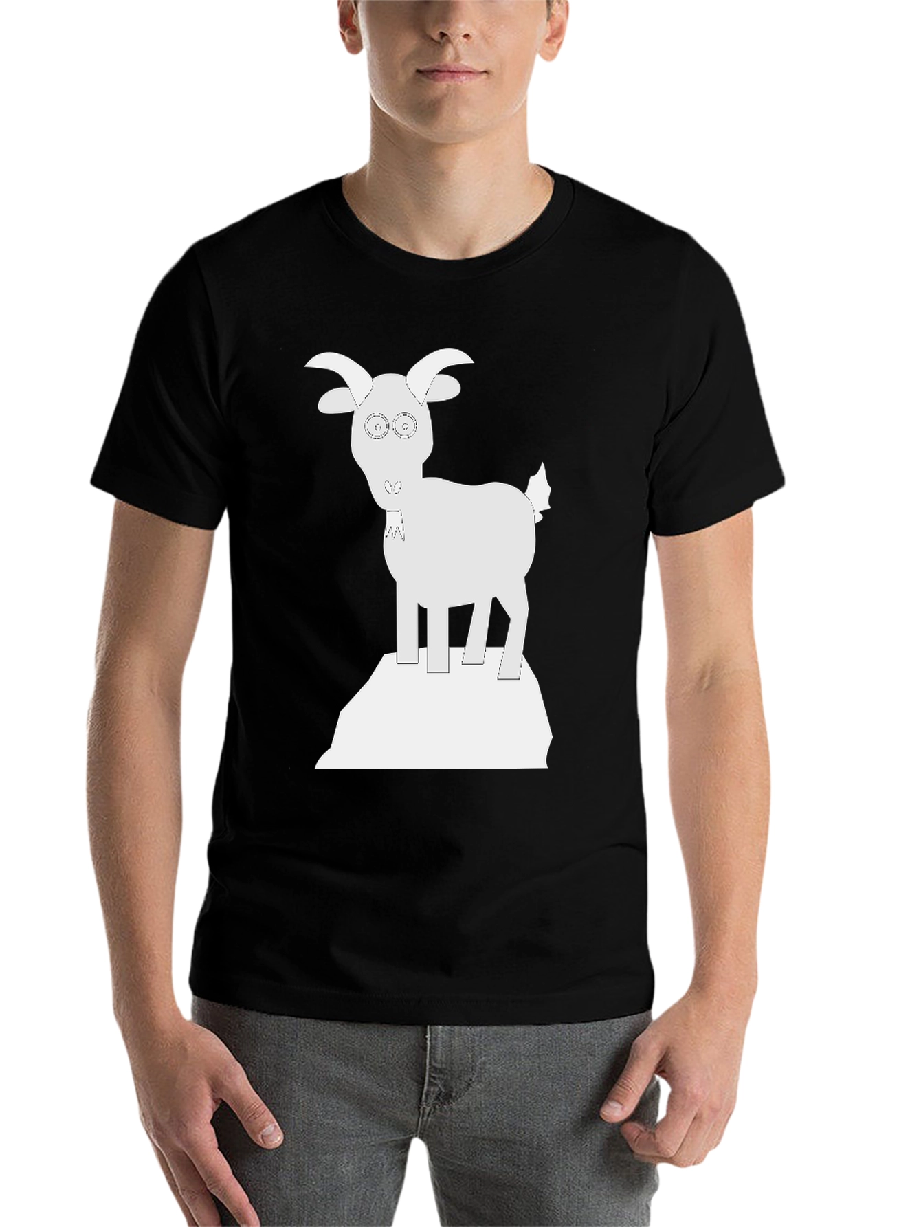 Black Goat on a Rock Graphic Tee - Black view 7