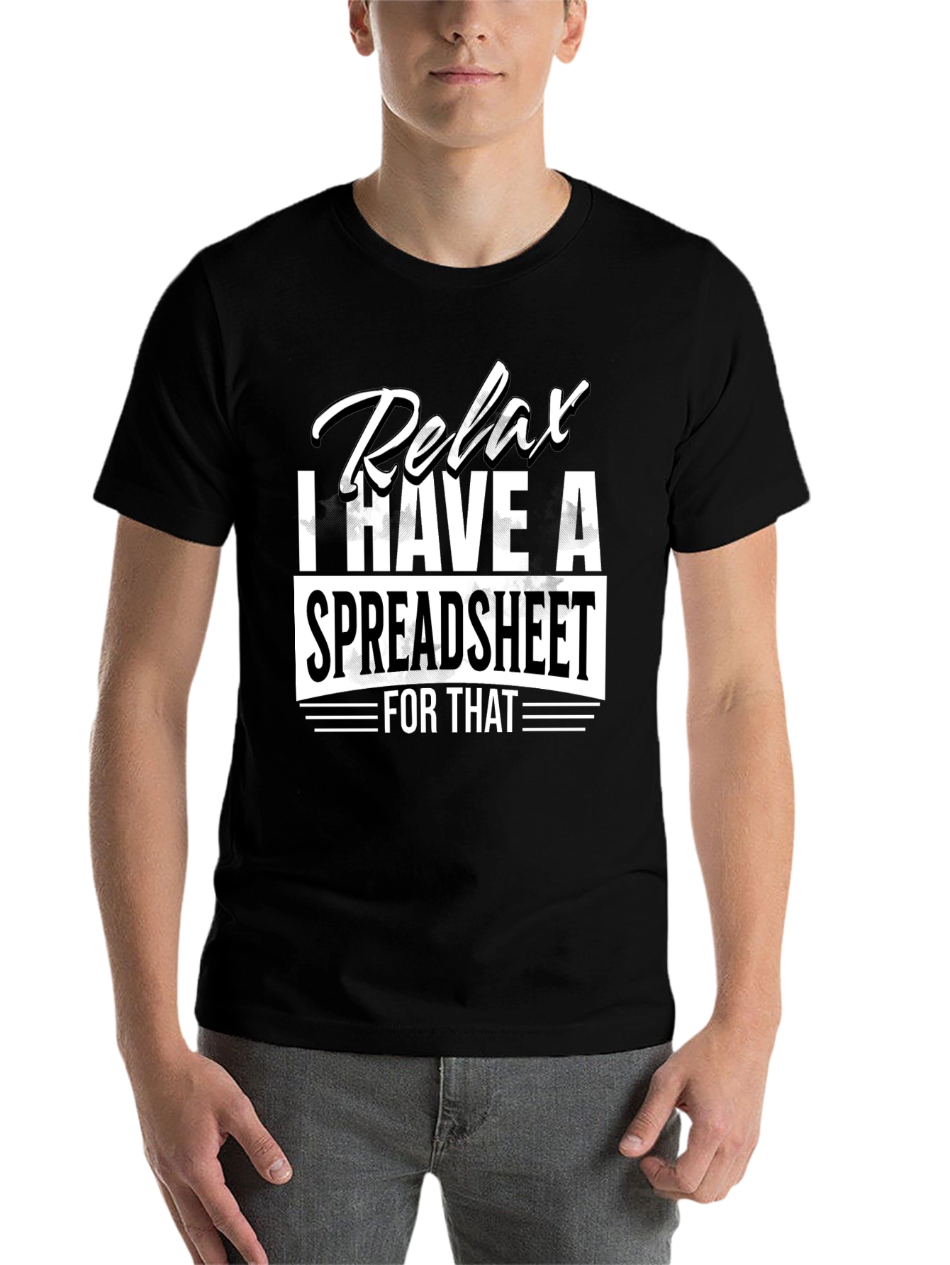 Black Relax Spreadsheet T-Shirt - Funny Data Analyst Tee view 7