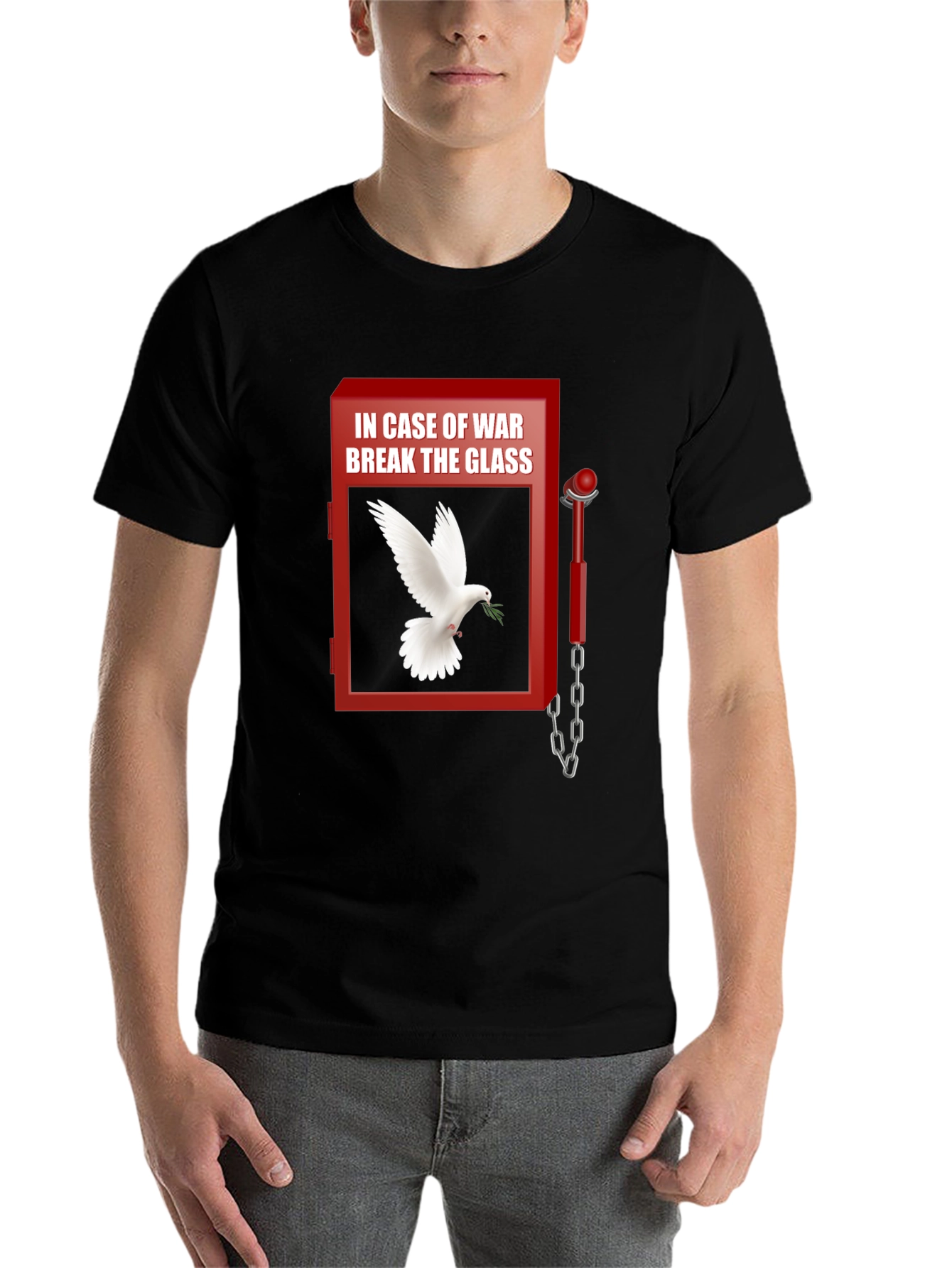 Black Peace Dove T-Shirt - Break Glass In Case of War view 7