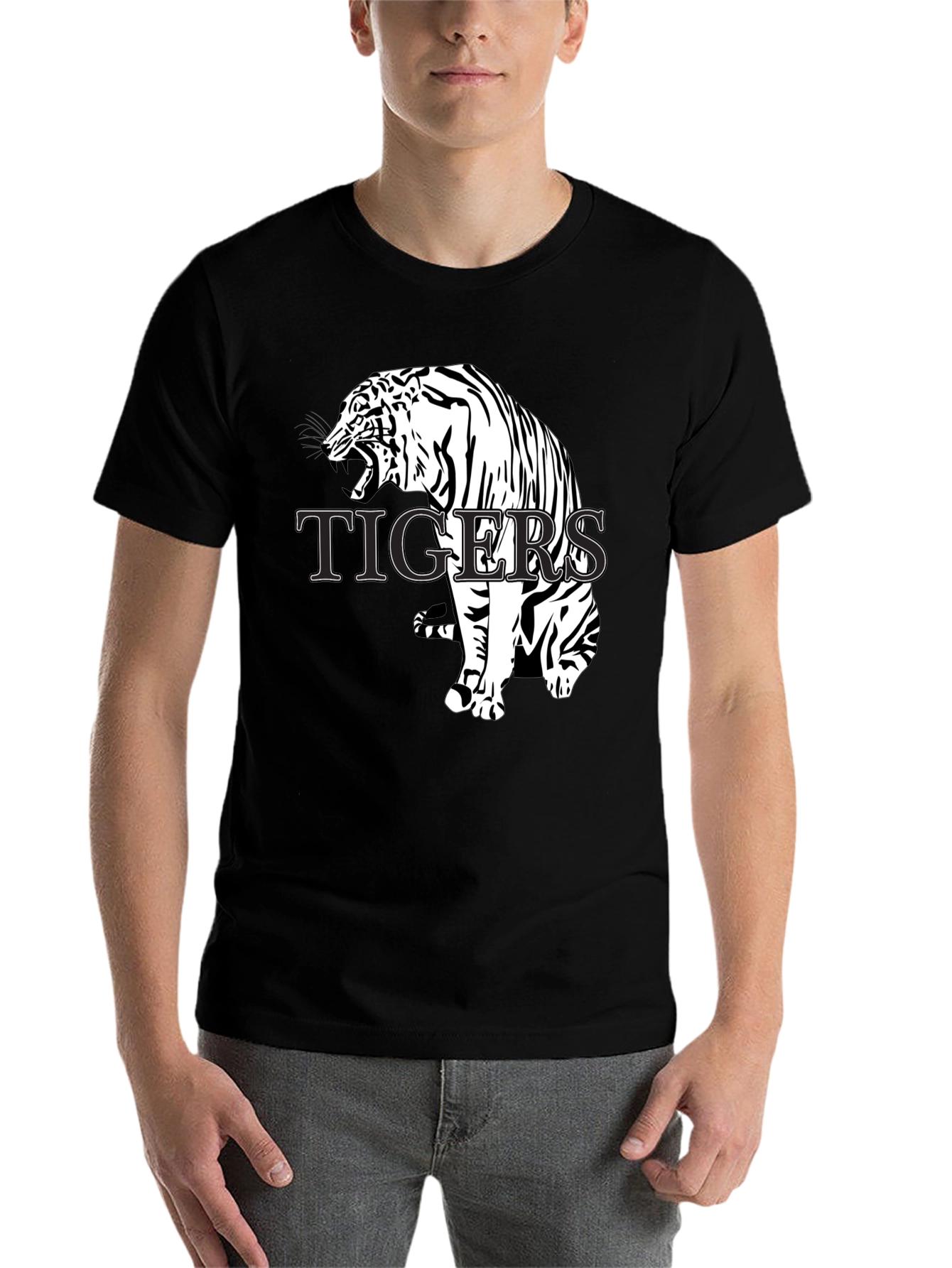 Black Tiger Graphic T-Shirt - Bold Animal Print Tee view 7