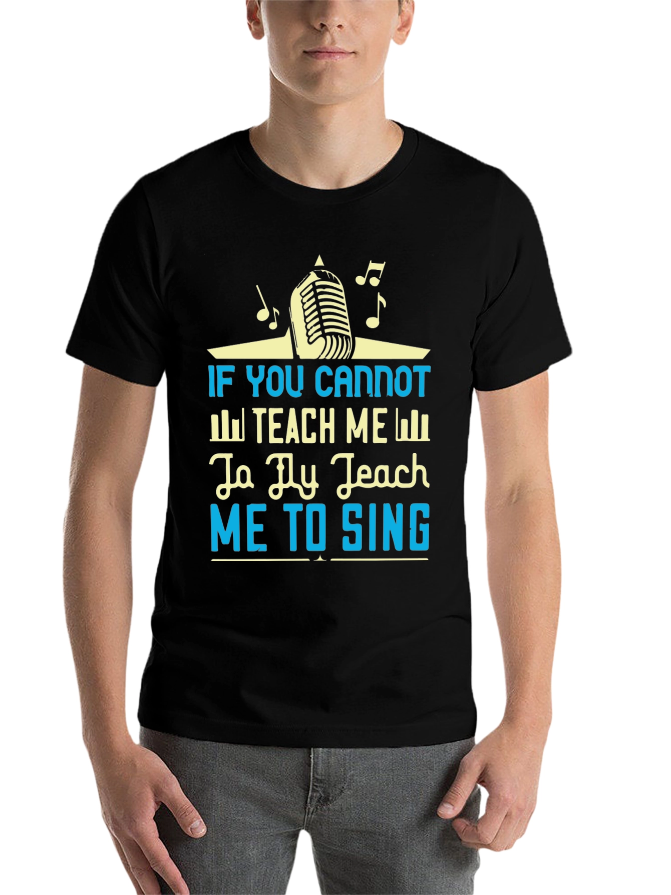 Black Teach Me to Sing Graphic Tee view 7