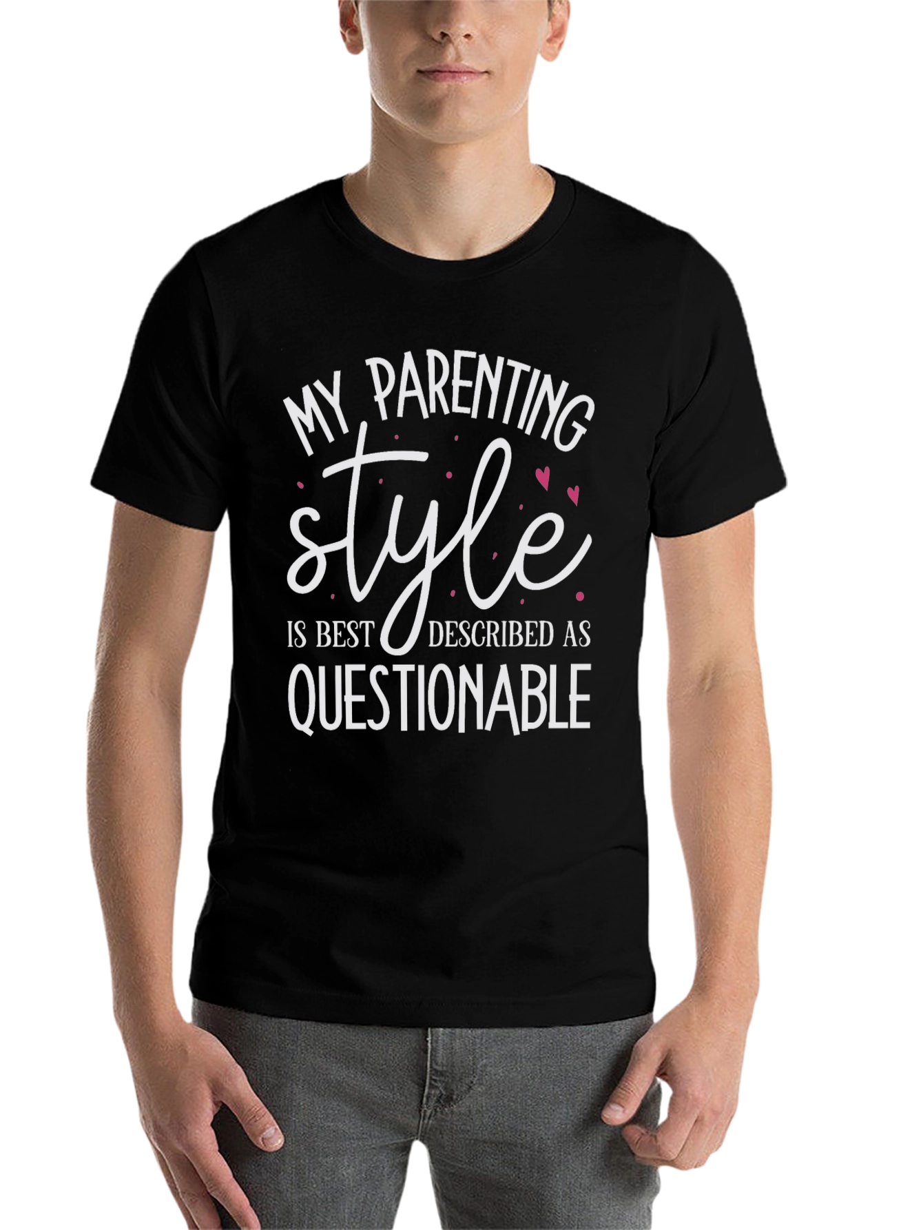 Black Funny Parenting Style T-Shirt view 7