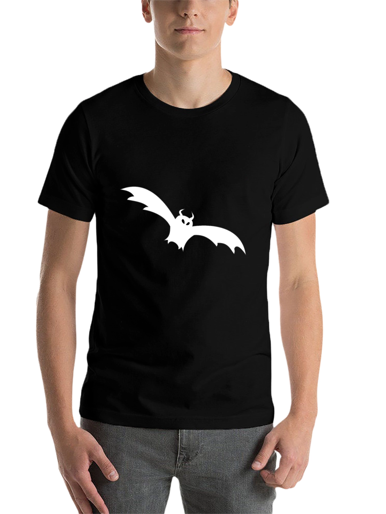 Black Bat Graphic Black T-Shirt - Stylish Halloween Tee view 7