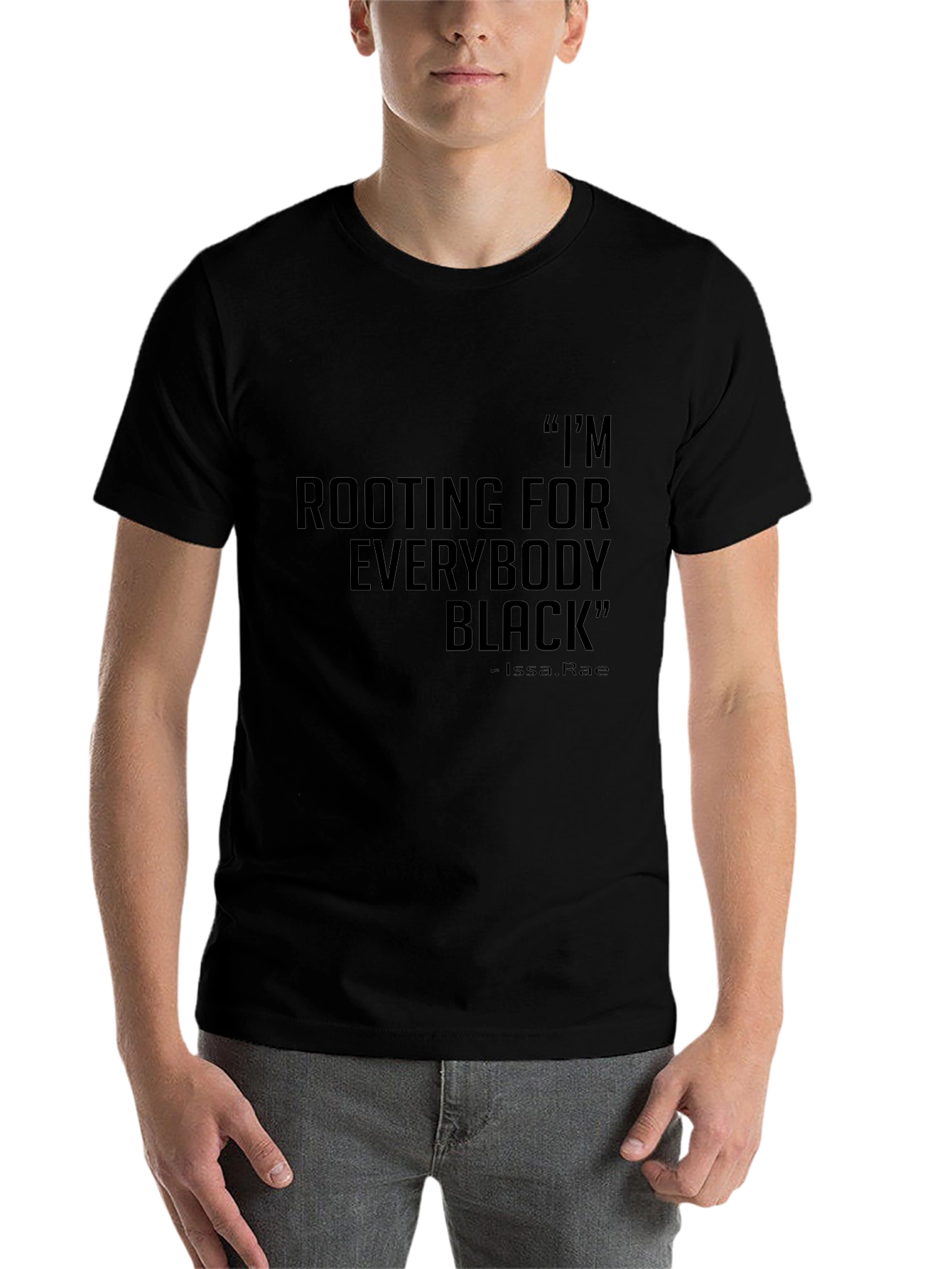 Black Rooting for Everybody Black T-Shirt view 7