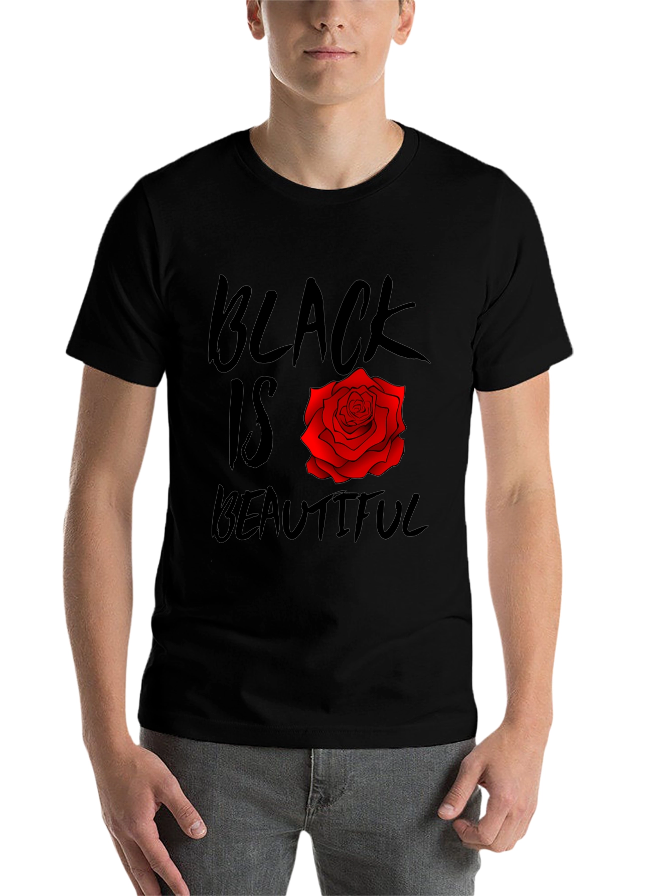 Black Black Is Beautiful Rose T-Shirt view 7
