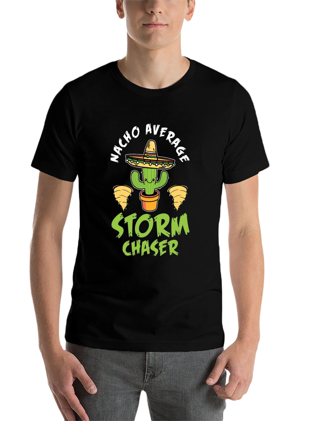 Black Nacho Average Storm Chaser T-Shirt view 7