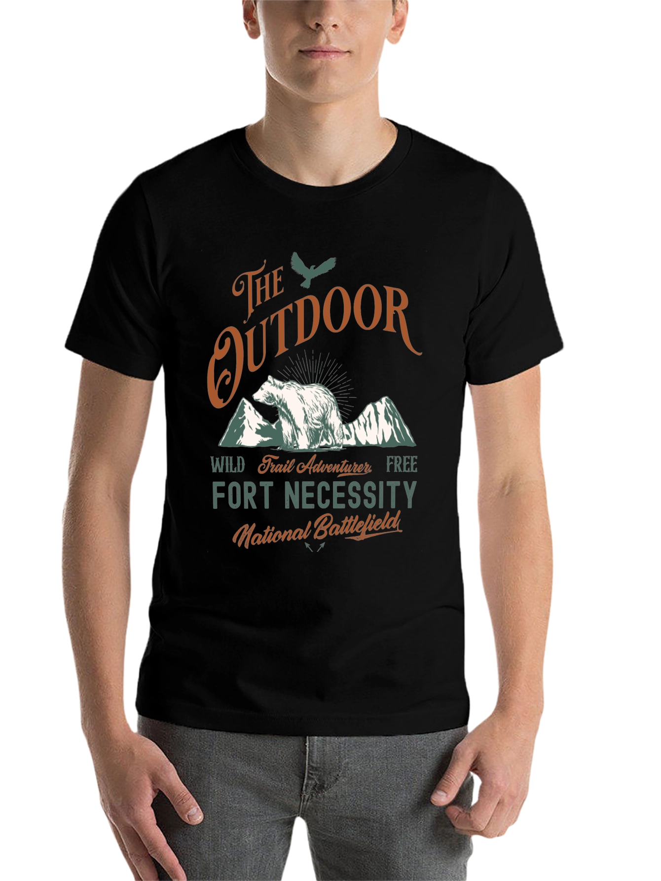 Black Outdoor Adventure Graphic Tee view 7