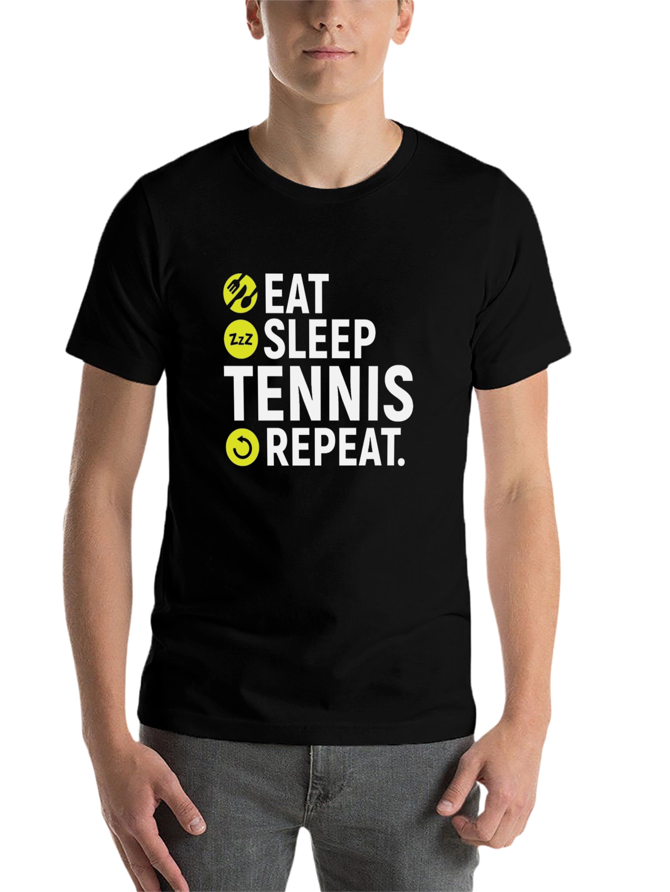 Eat Sleep Tennis Repeat Graphic T-Shirt - 7