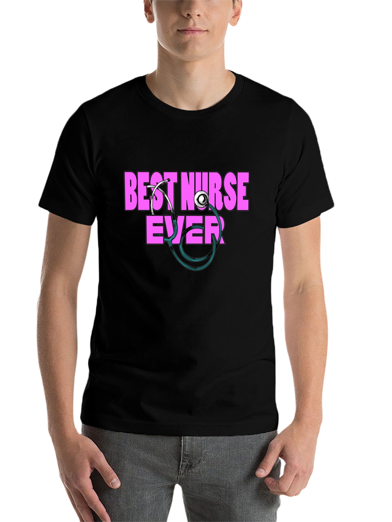 Black Best Nurse Ever T-Shirt - Stylish Medical Apparel view 7