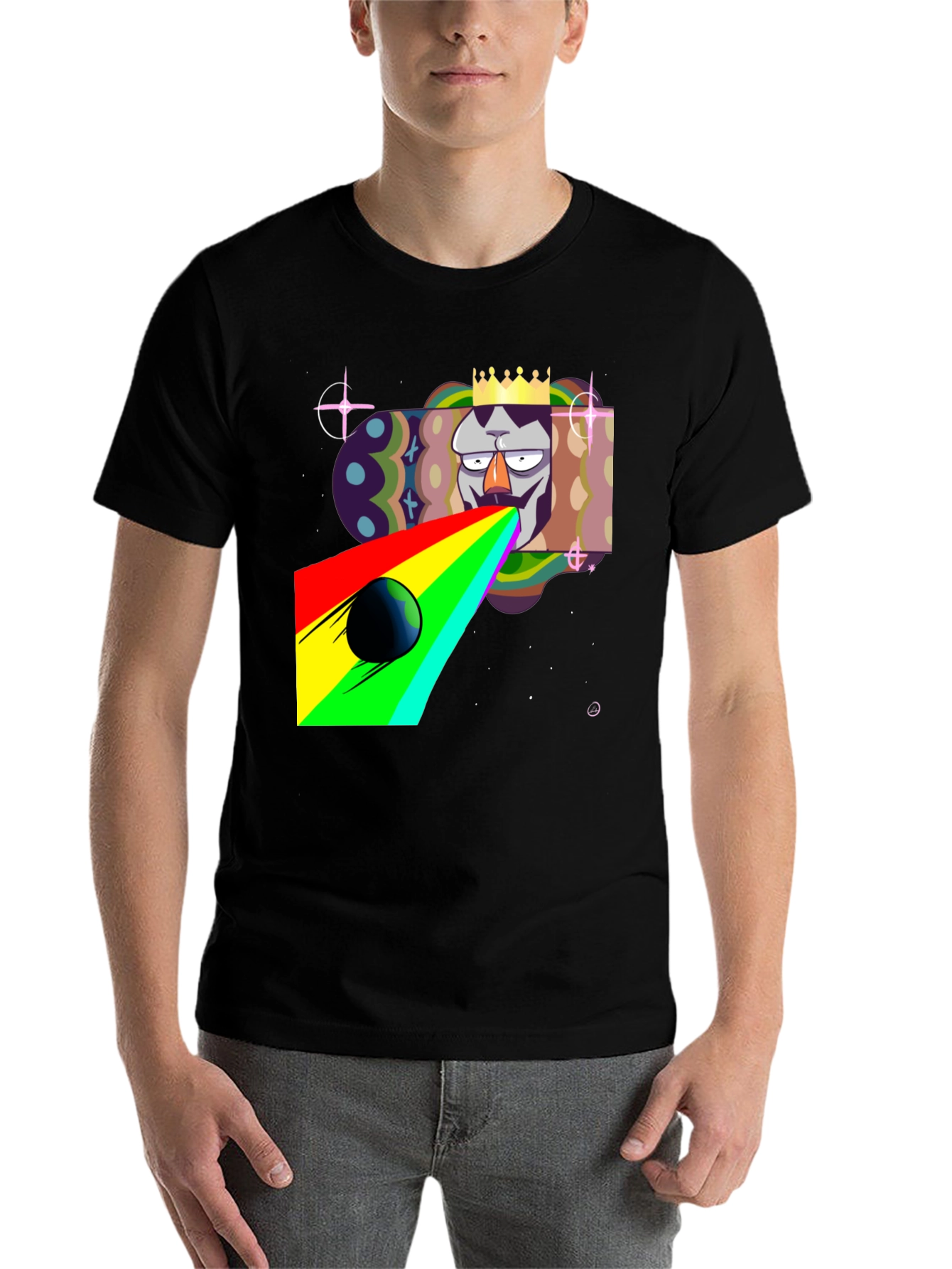 Black King Galaxy Black T-Shirt view 7