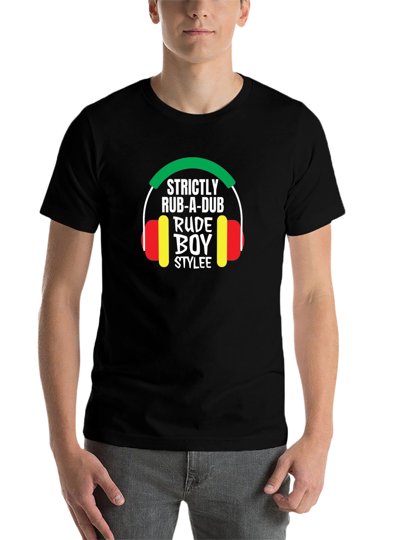 Black Strictly Rub-A-Dub Rude Boy Stylee Black T-Shirt view 7
