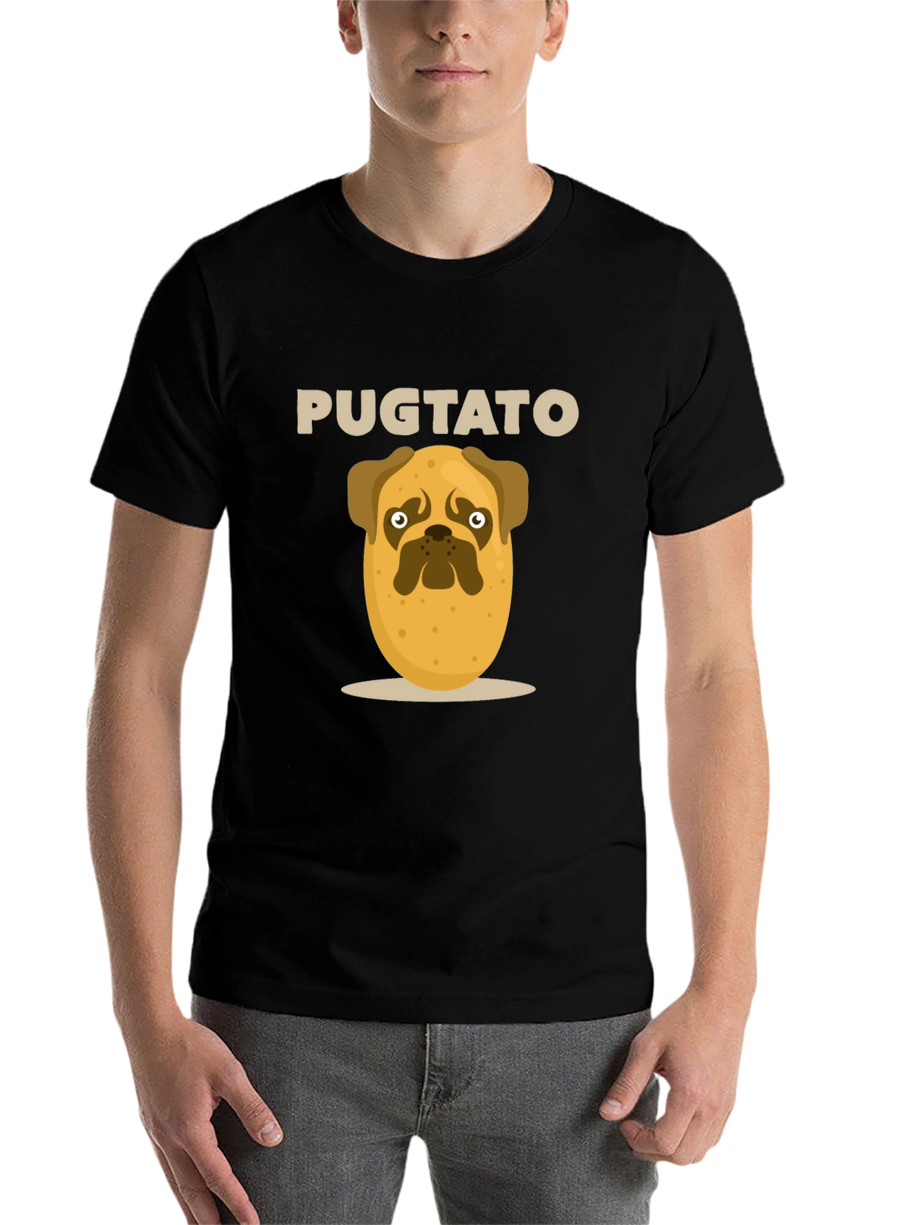Black Pugtato Funny Graphic Tee view 7