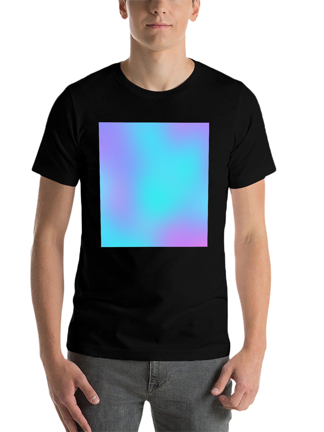 Black Vaporwave Aesthetic T-Shirt - Black Cotton Blend view 7