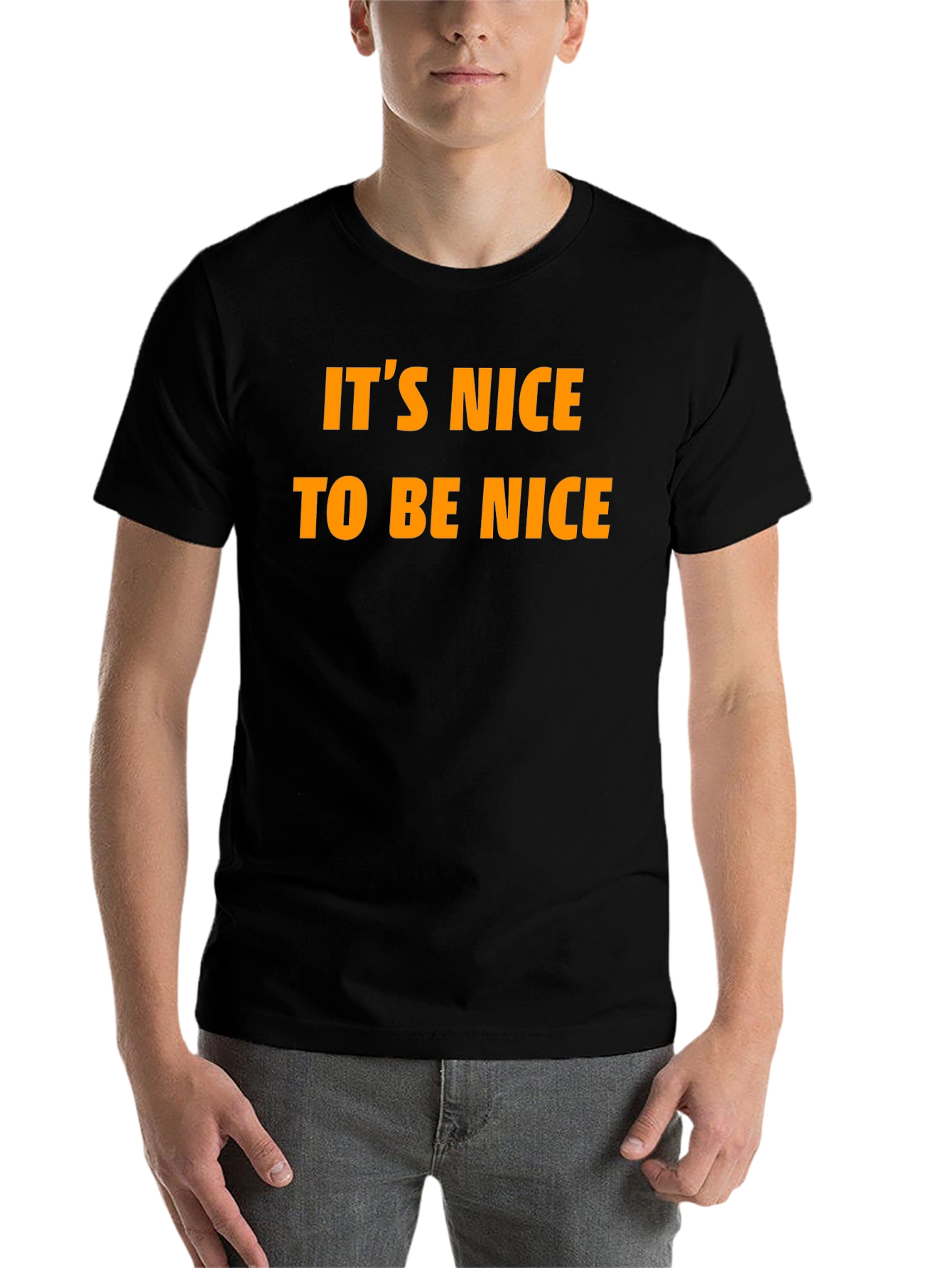 Black It's Nice To Be Nice T-Shirt view 7