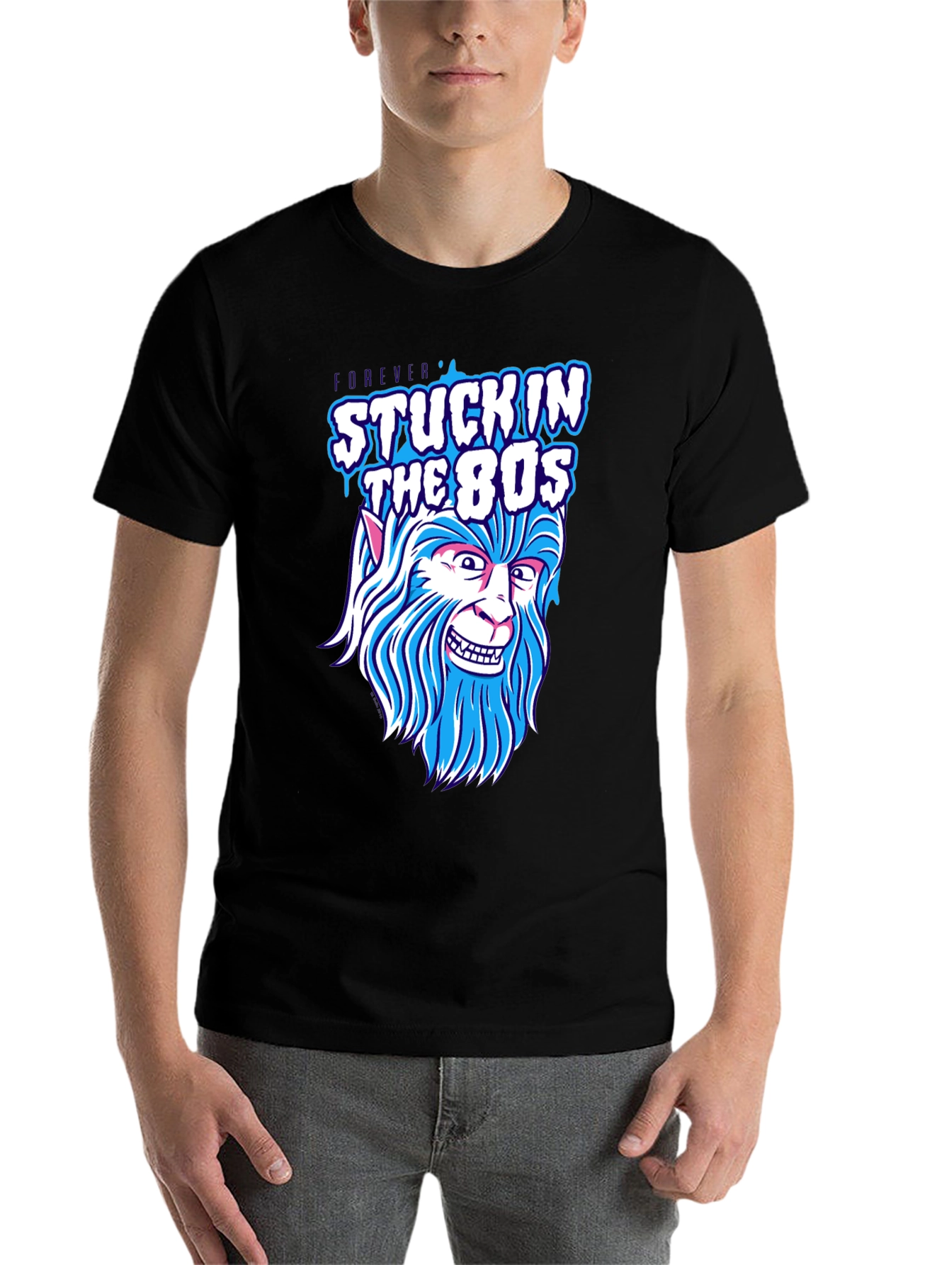 Black Stuck in the 80s Werewolf Graphic Tee view 7