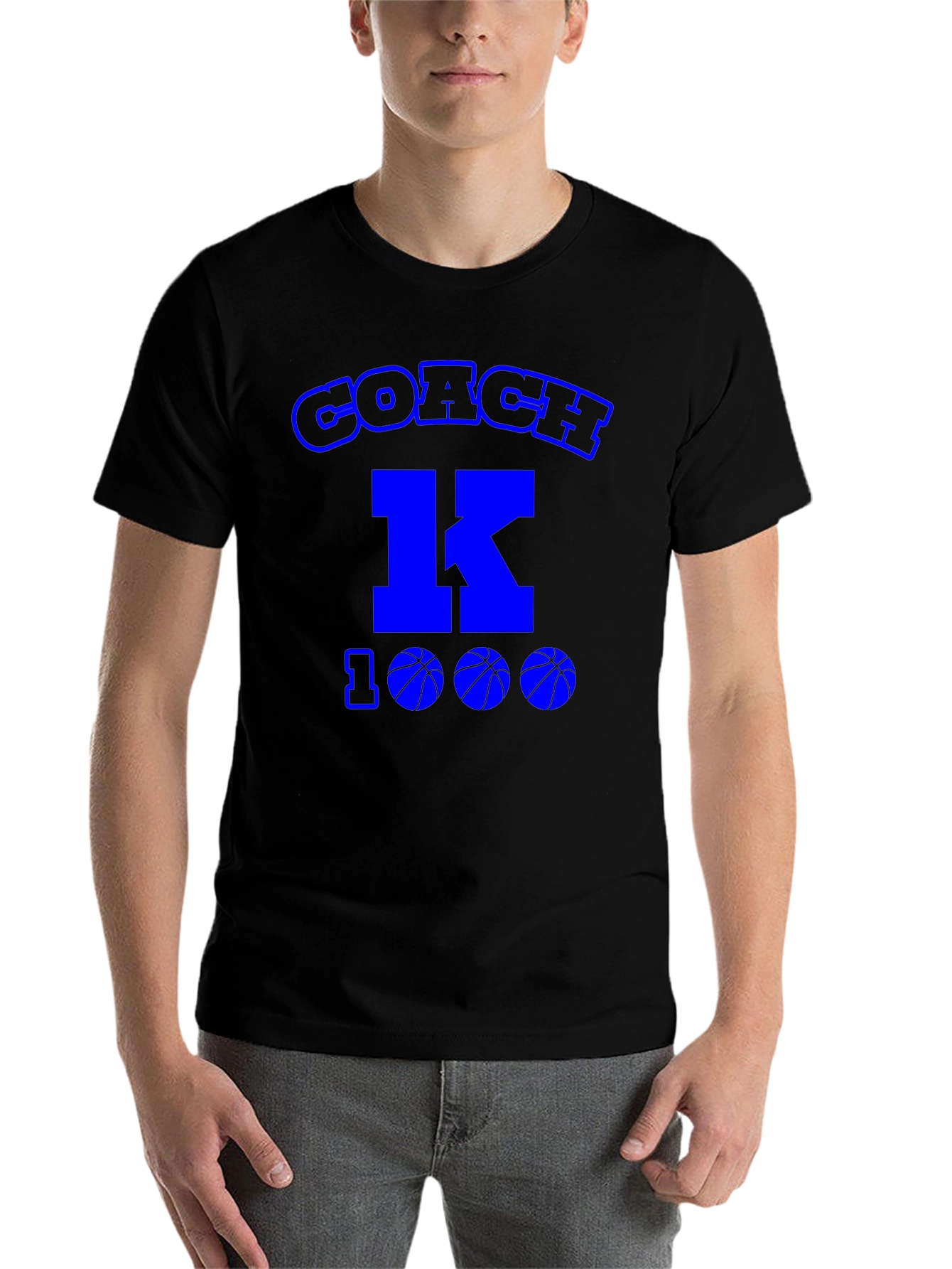 Black Coach K 1000 Wins Basketball T-Shirt view 7
