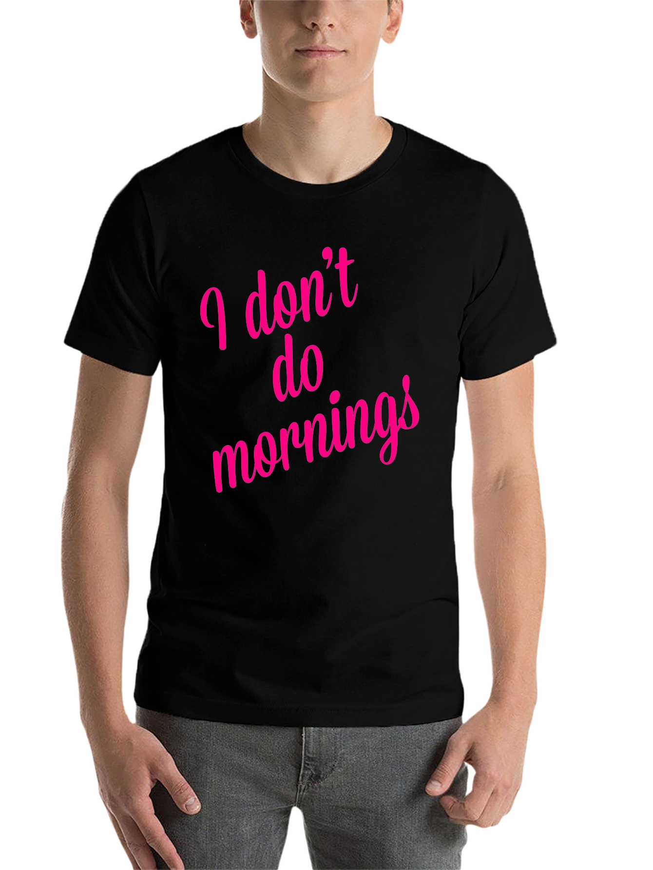 Black I Don't Do Mornings Graphic T-Shirt - Black view 7