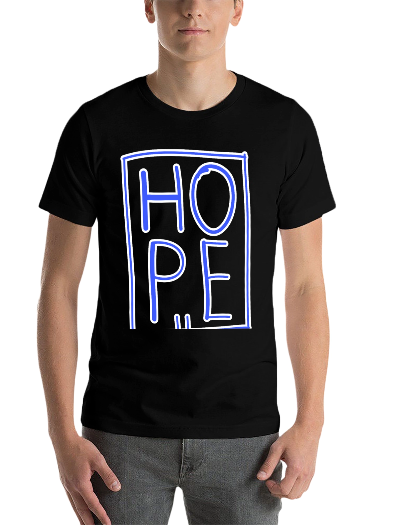 Black Hope Graphic Tee - Unisex Black Short Sleeve T-Shirt view 7