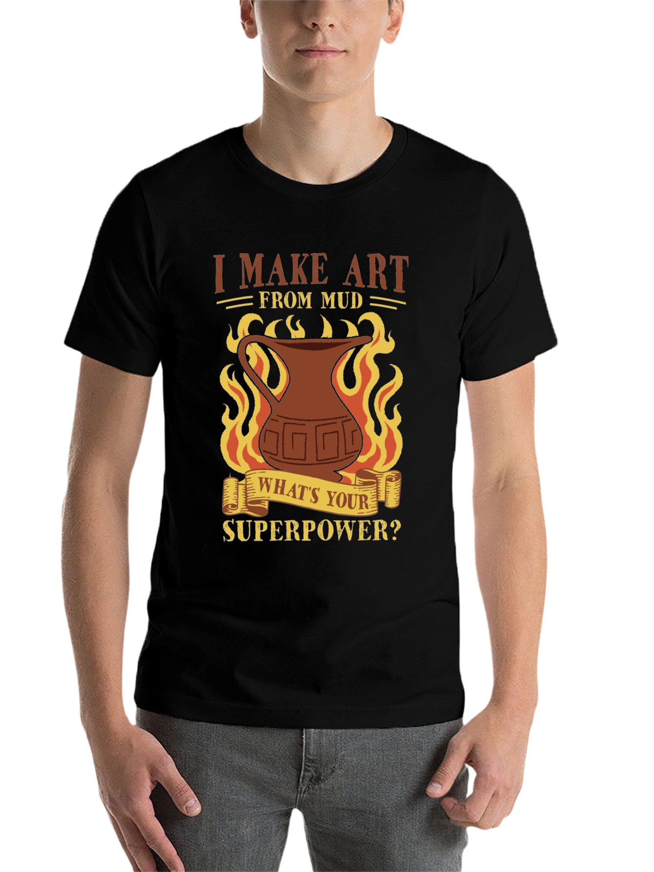 Black I Make Art From Mud T-Shirt - Pottery Lover view 7
